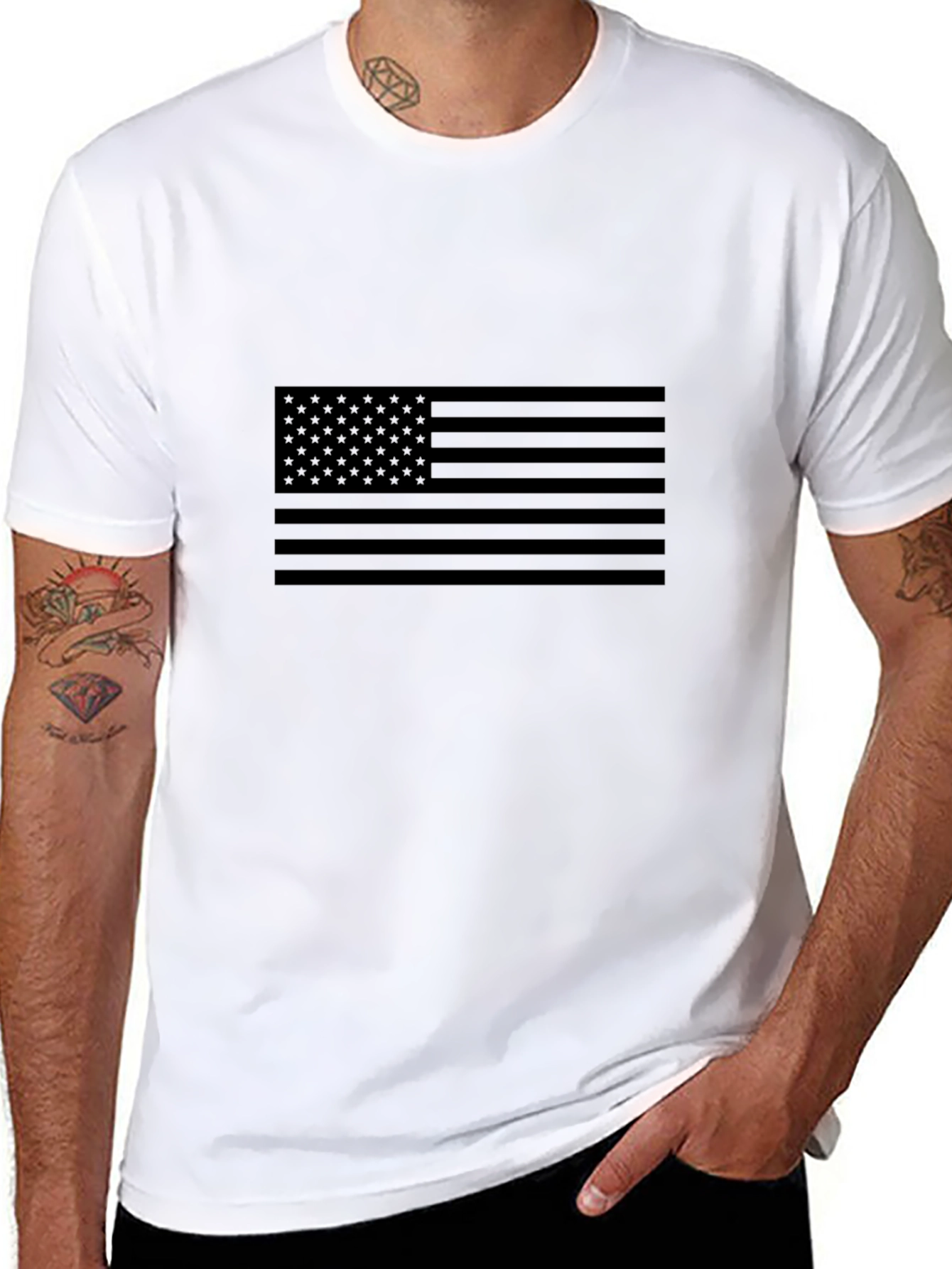 Stealth American Flag Graphic T-Shirt