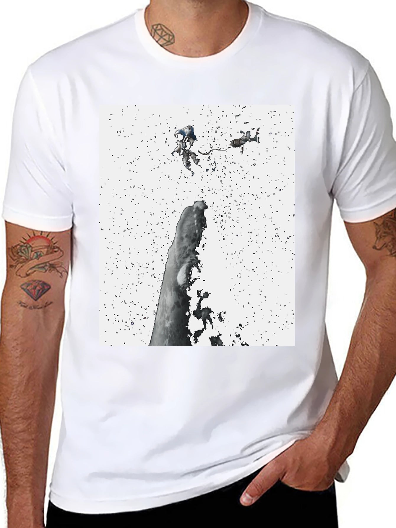 Astronauts in Space Black Tee
