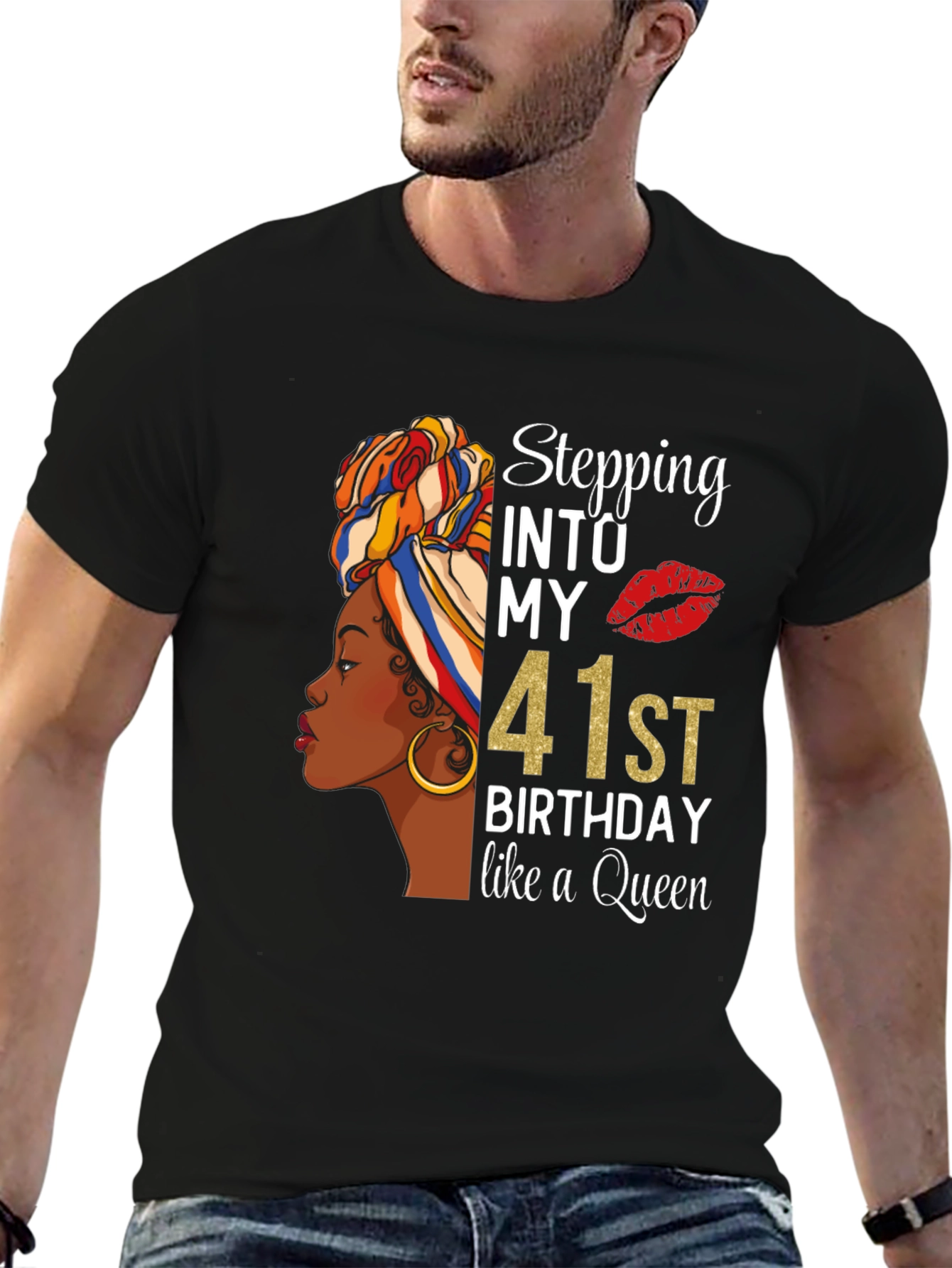 Stepping Into My 41st Birthday Queen T-Shirt