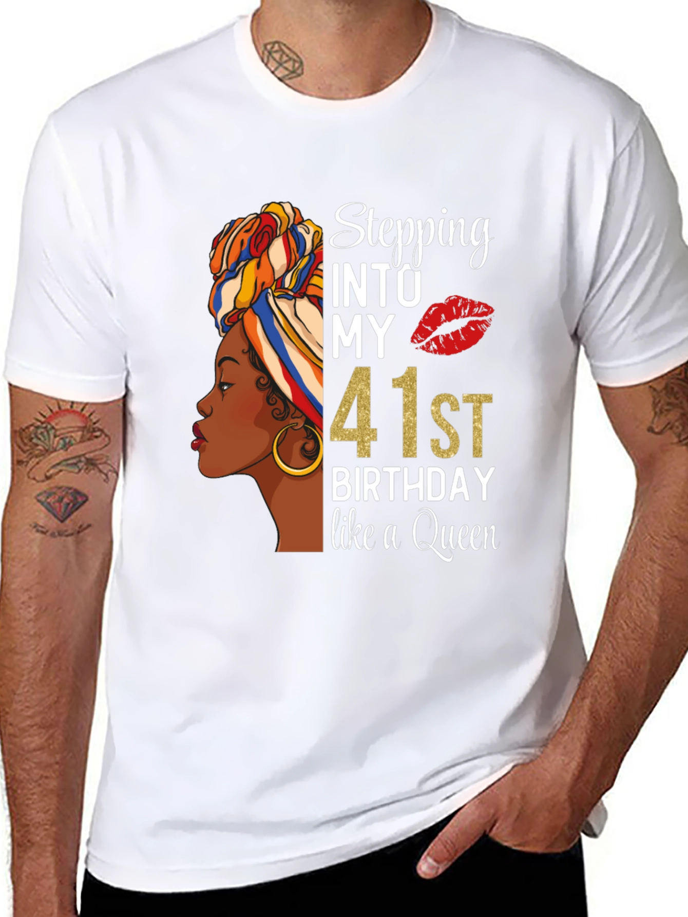 Stepping Into My 41st Birthday Queen T-Shirt