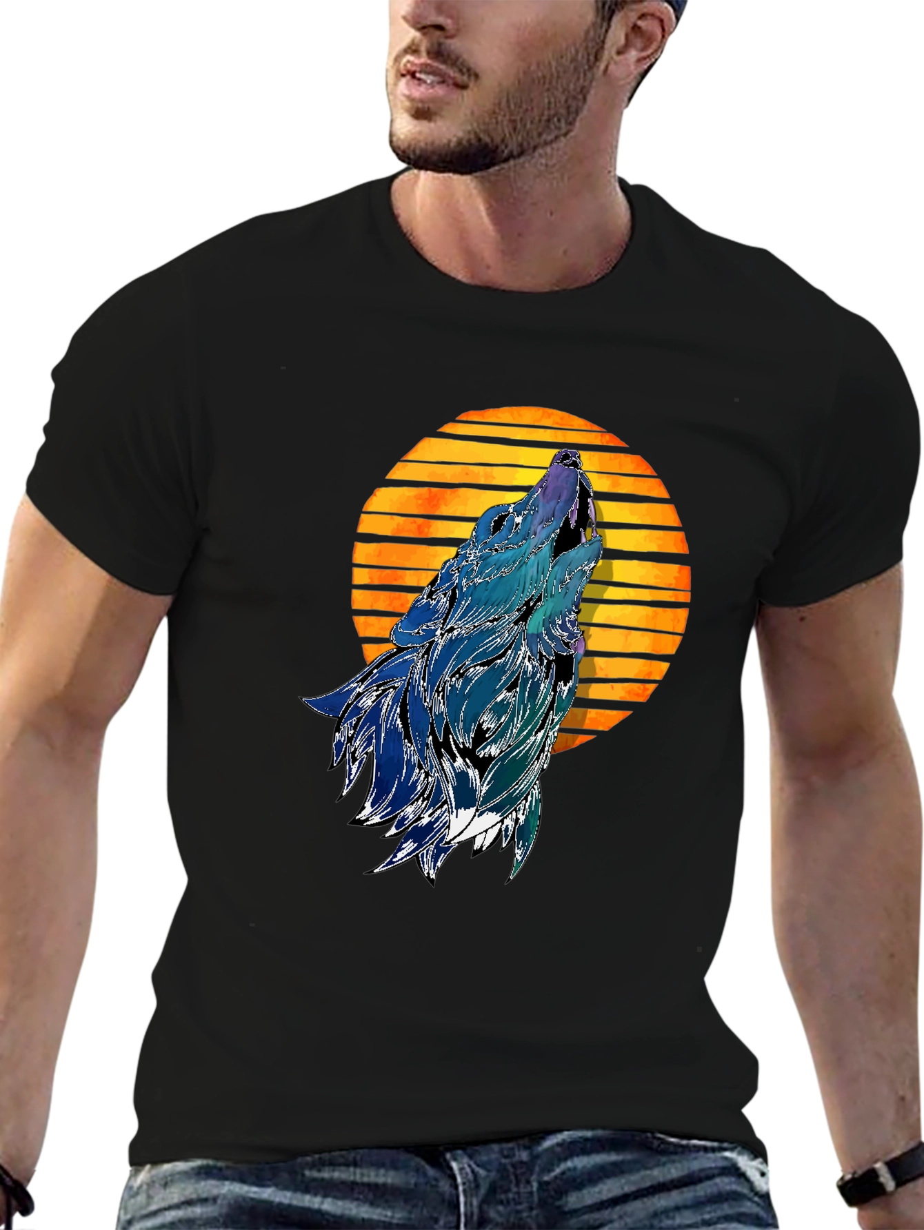 Wolf Howling at Moon T-Shirt