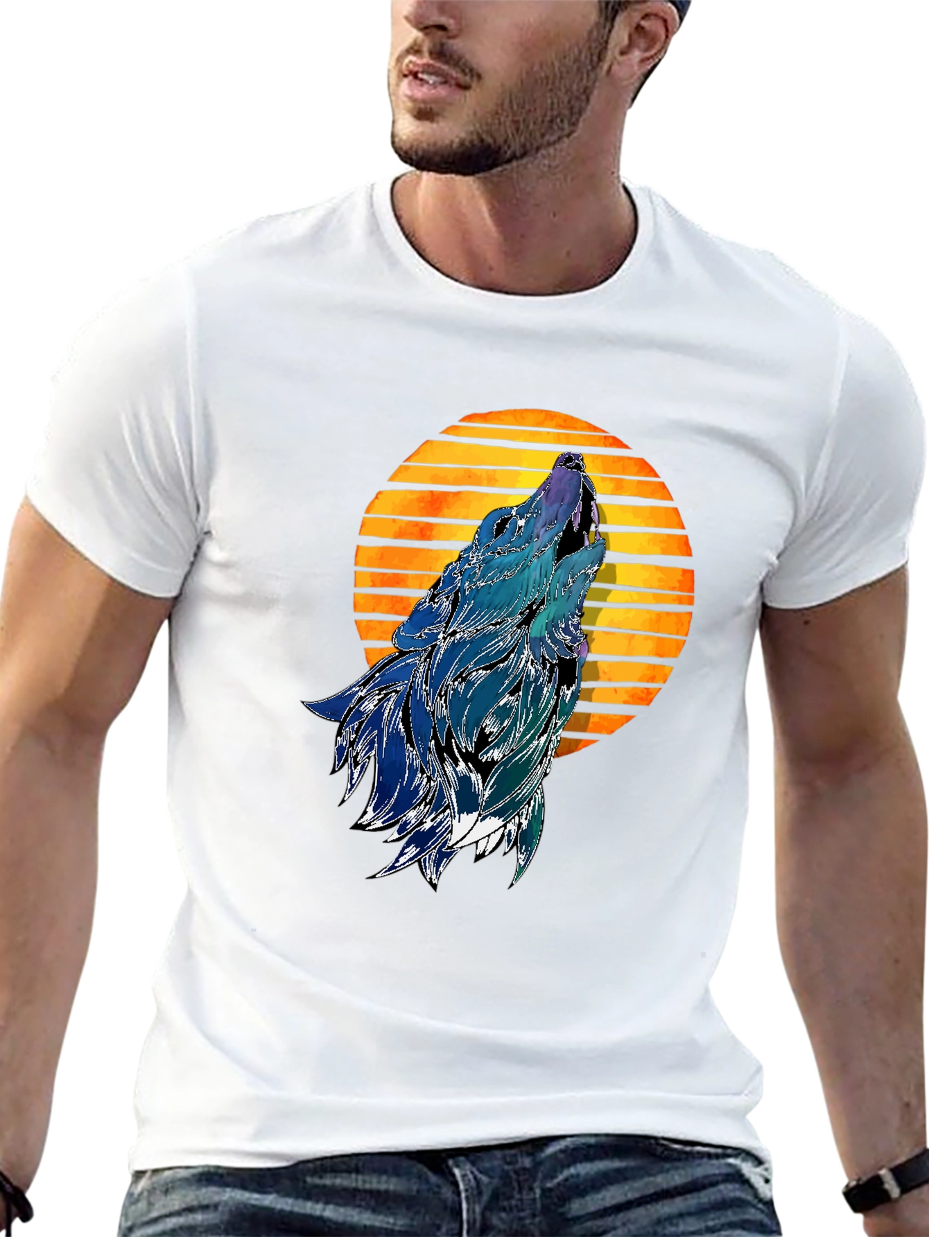 Wolf Howling at Moon T-Shirt