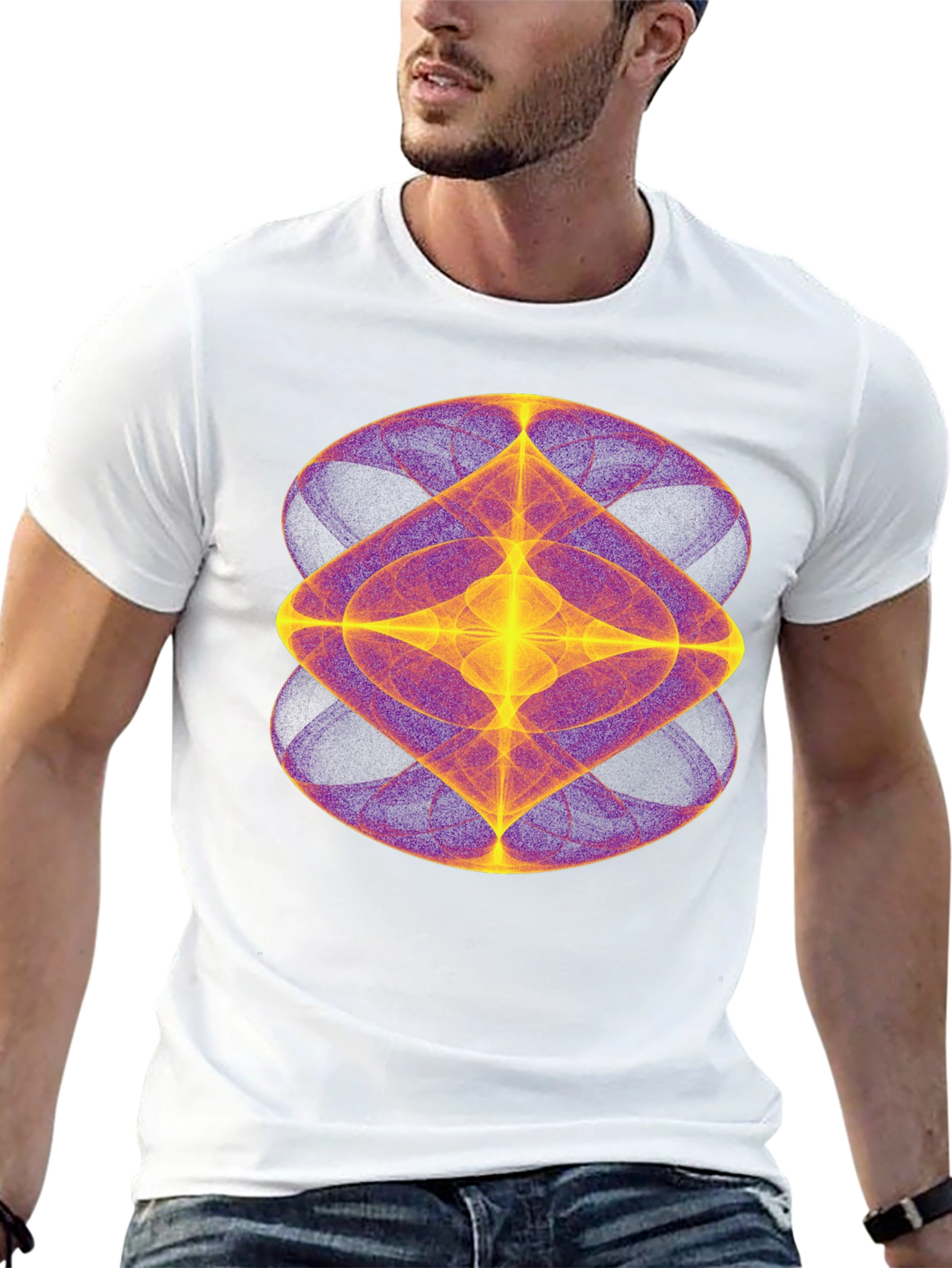 Abstract Geometric Graphic Black T-Shirt