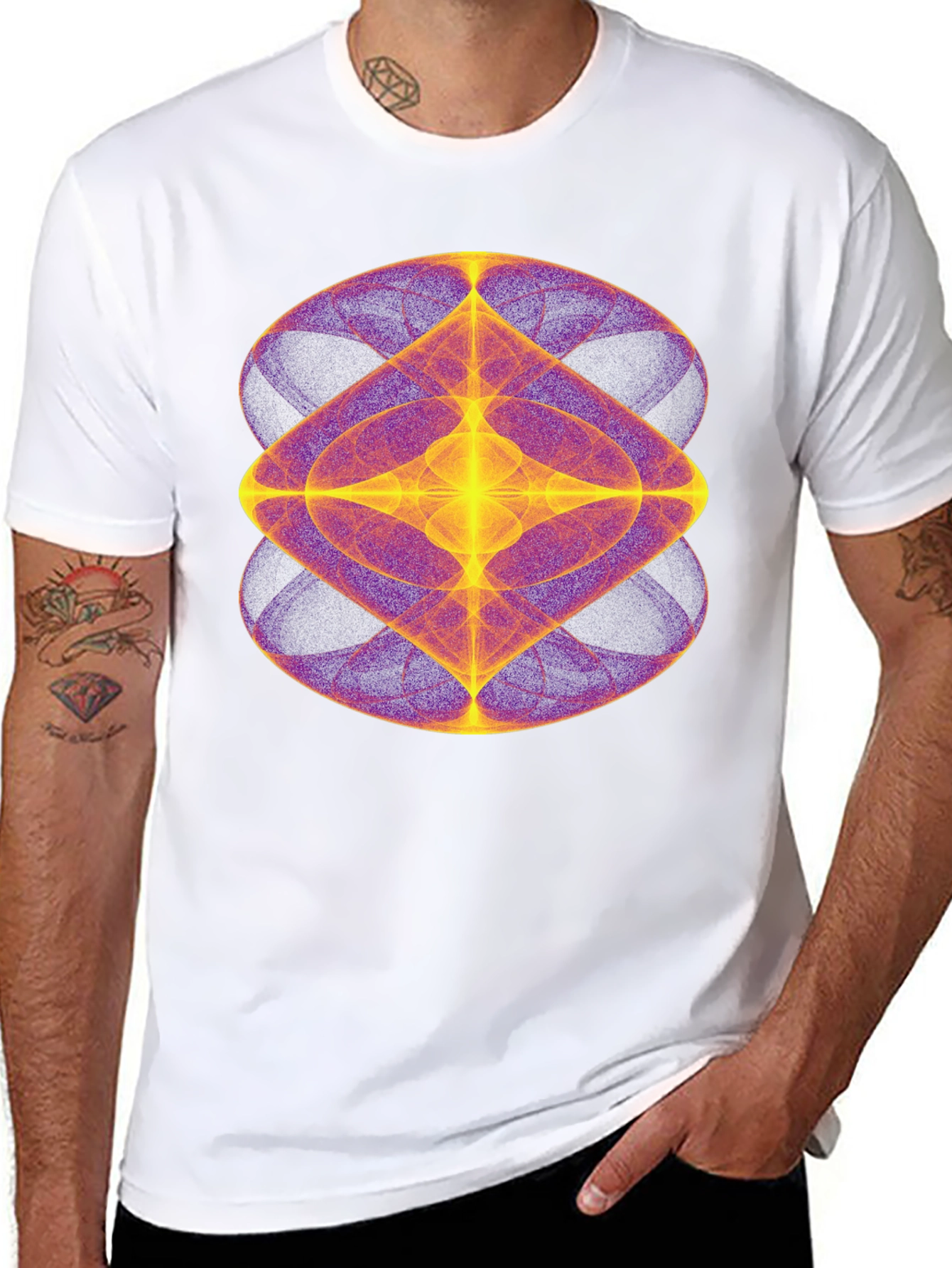 Abstract Geometric Graphic Black T-Shirt