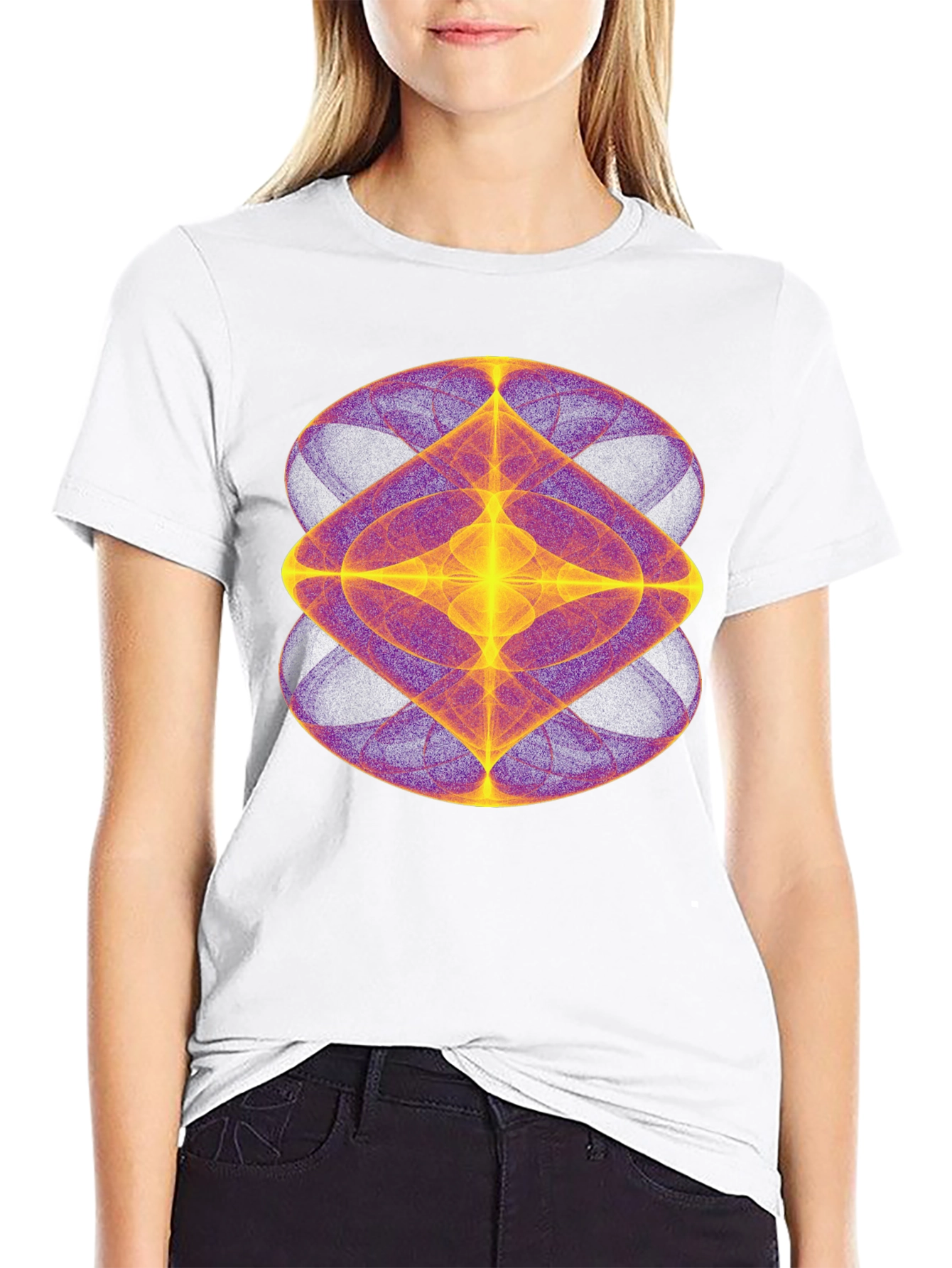 Abstract Geometric Graphic Black T-Shirt
