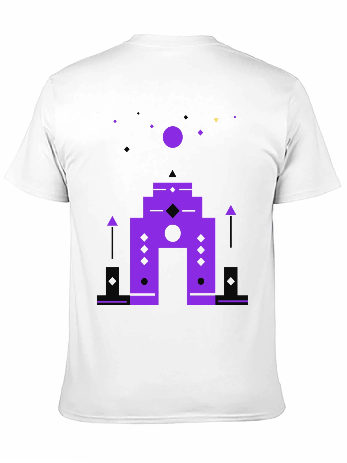 Abstract Geometric Graphic Print Black T-Shirt