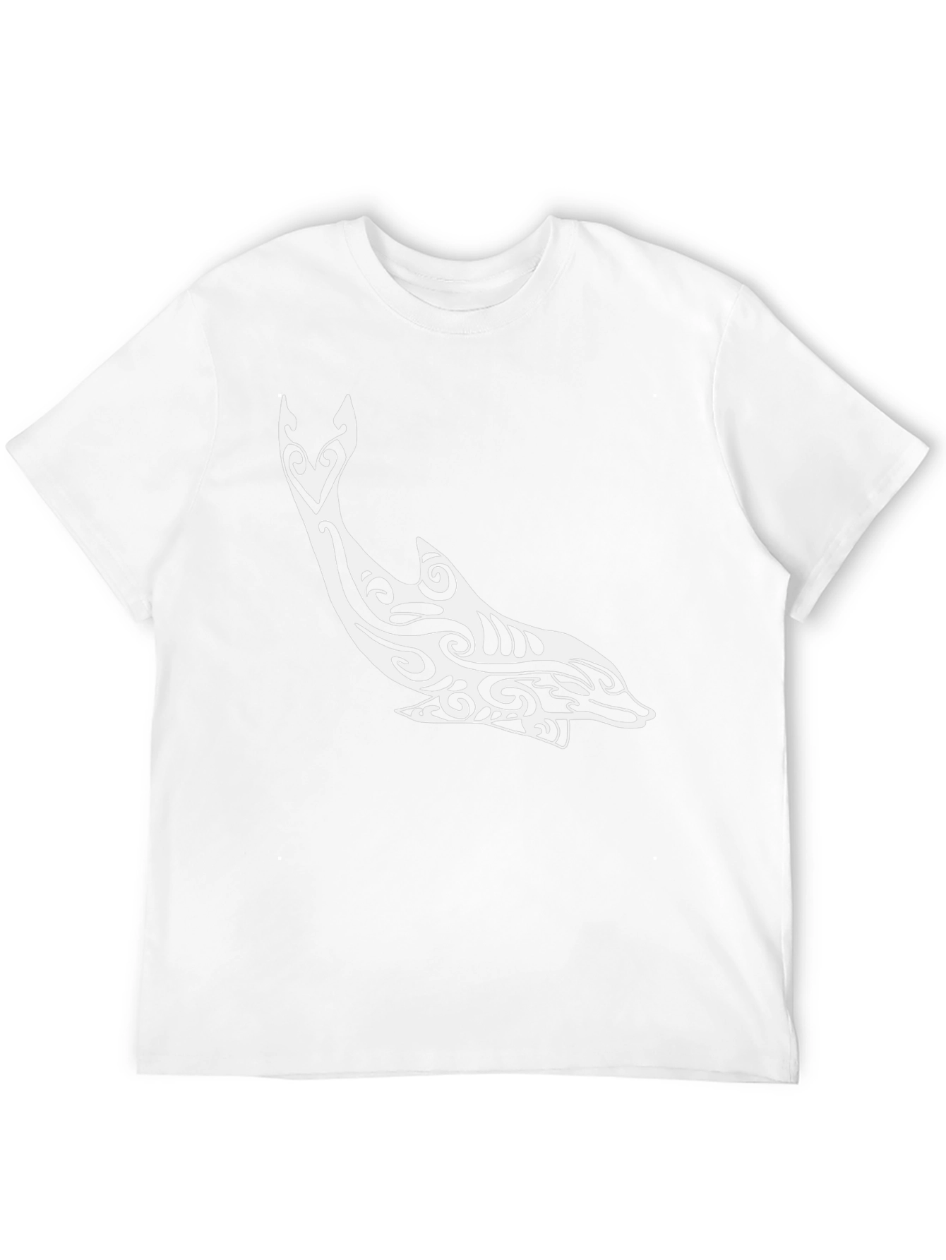 Tribal Dolphin Graphic Tee - Stylish Black T-Shirt