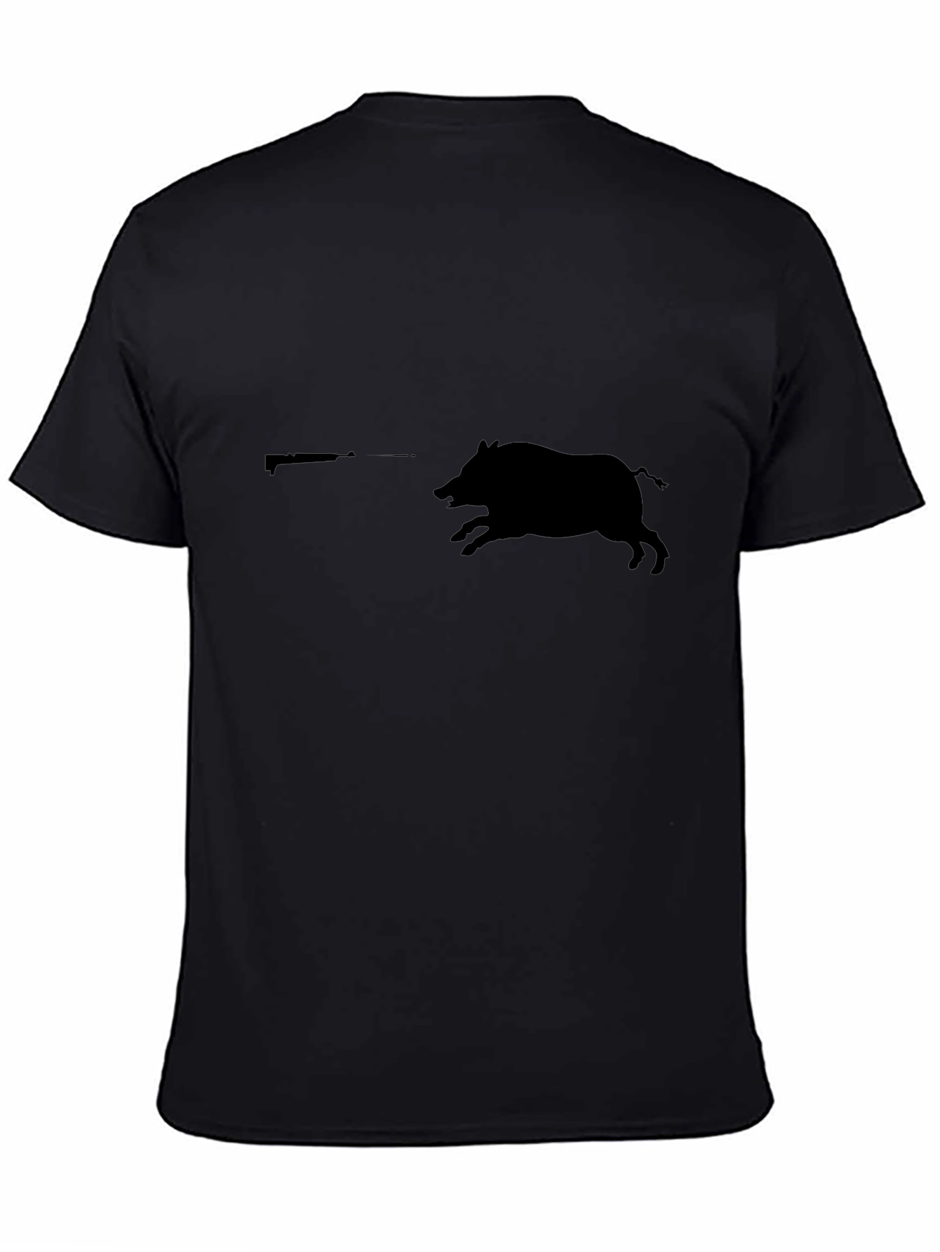 Wild Hog Hunting Tee - Black Cotton Graphic T-Shirt