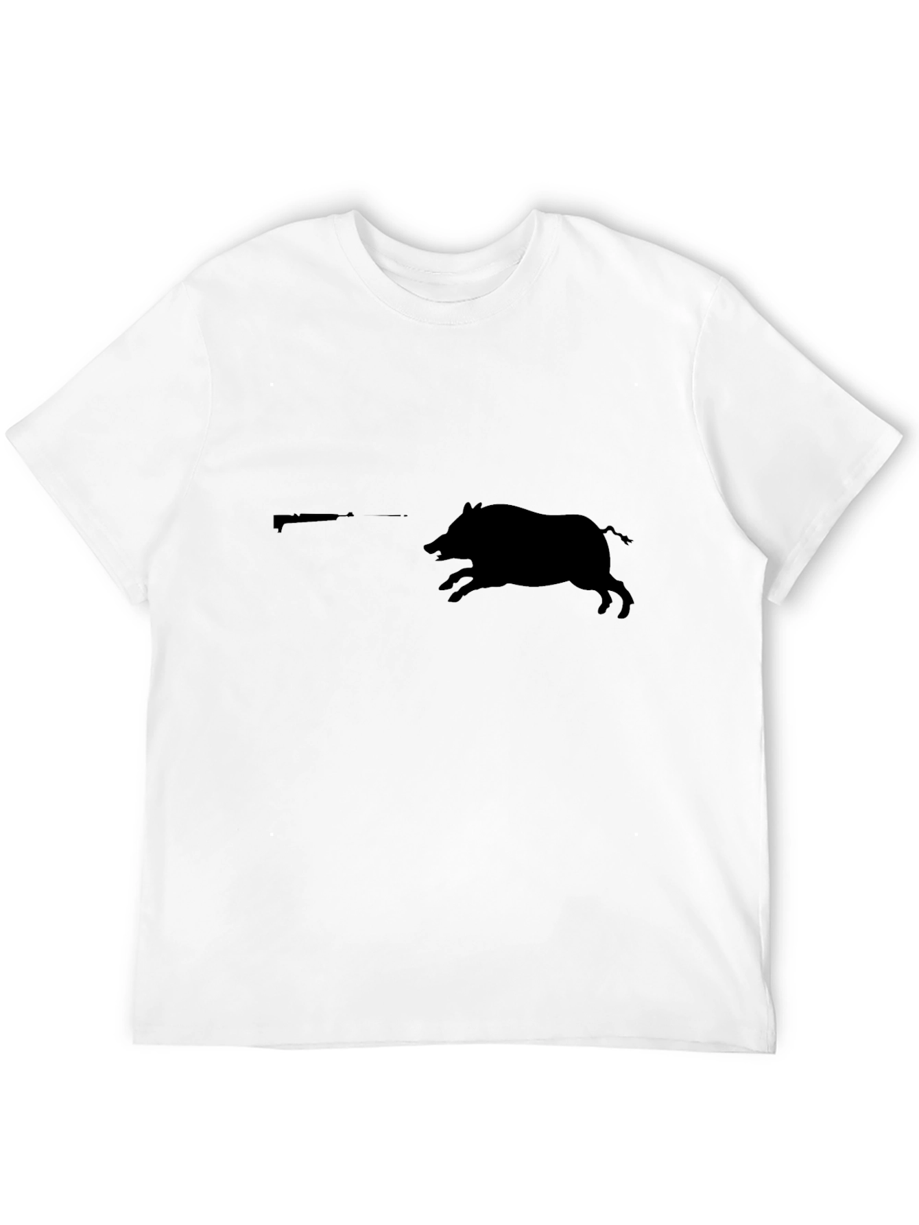 Wild Hog Hunting Tee - Black Cotton Graphic T-Shirt