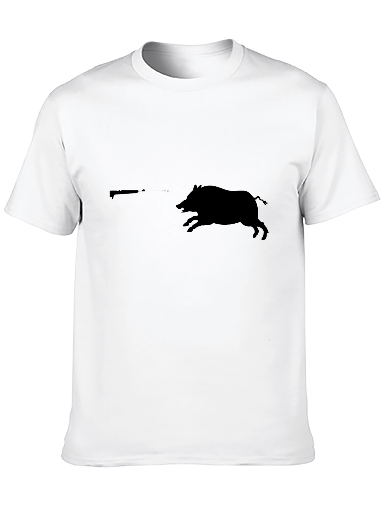 Wild Hog Hunting Tee - Black Cotton Graphic T-Shirt