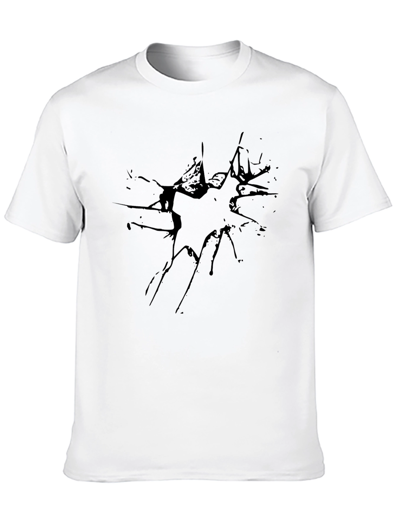 Shattered Graphic Tee - Black Casual T-Shirt