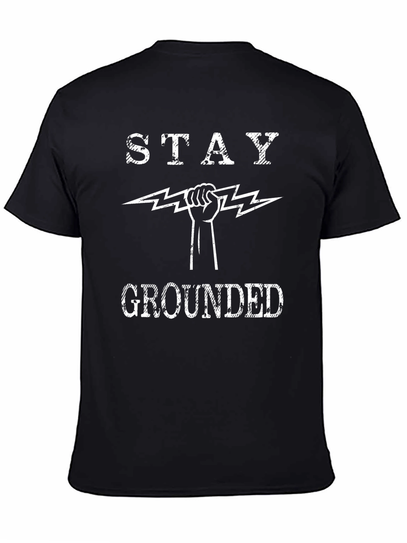 Stay Grounded Graphic Print Black T-Shirt