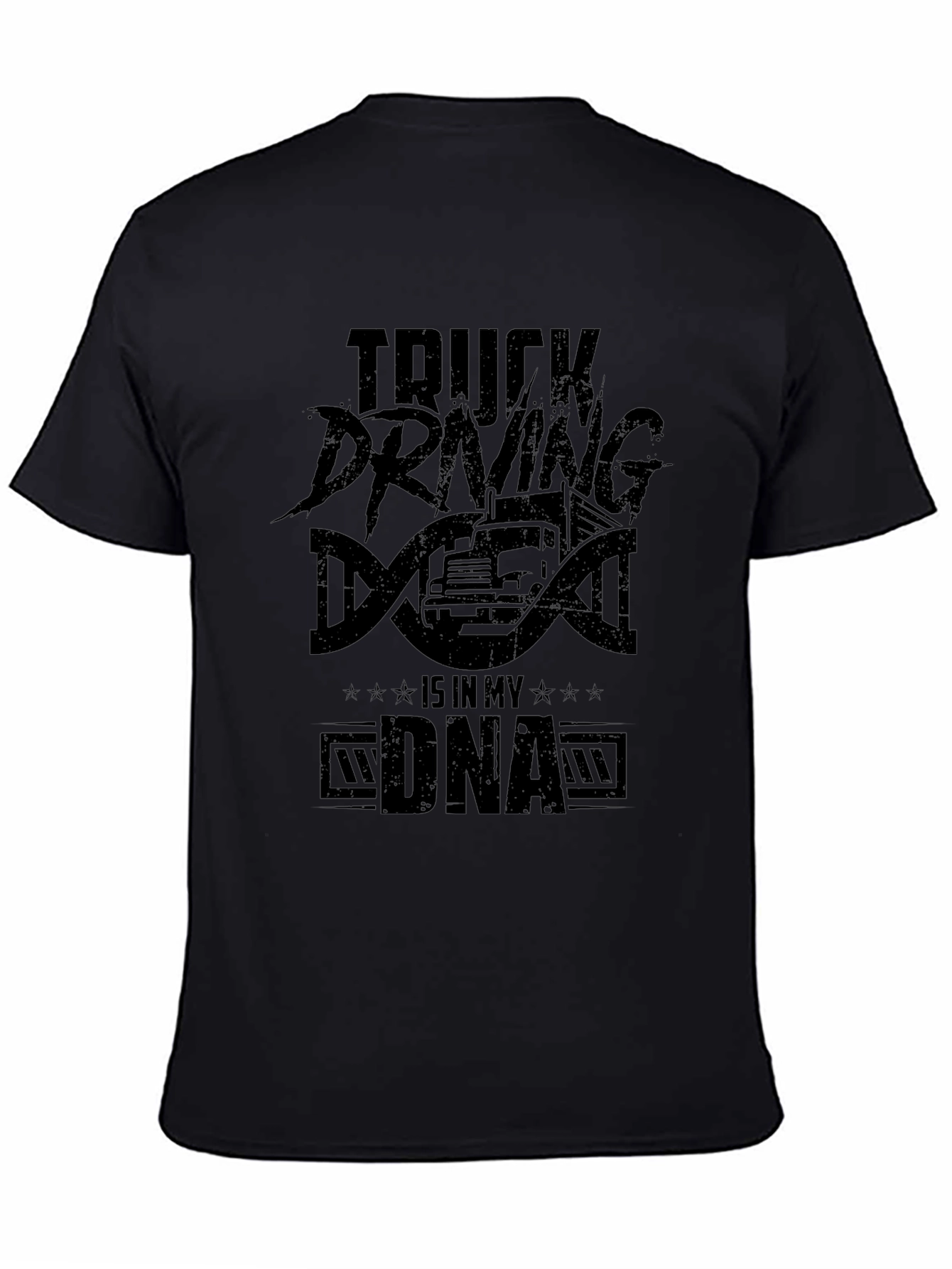 Truck Driving DNA Graphic Tee - Black