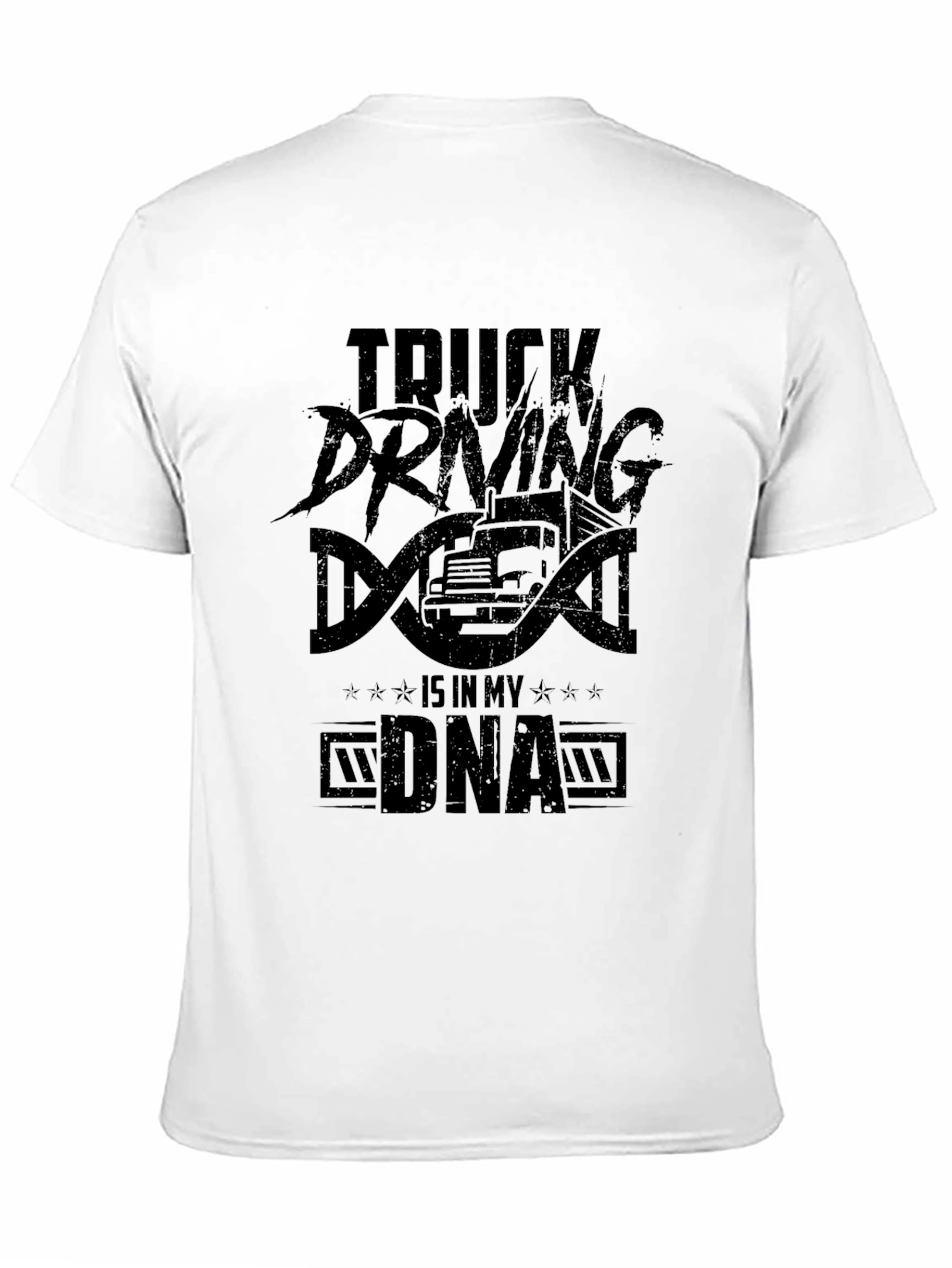 Truck Driving DNA Graphic Tee - Black