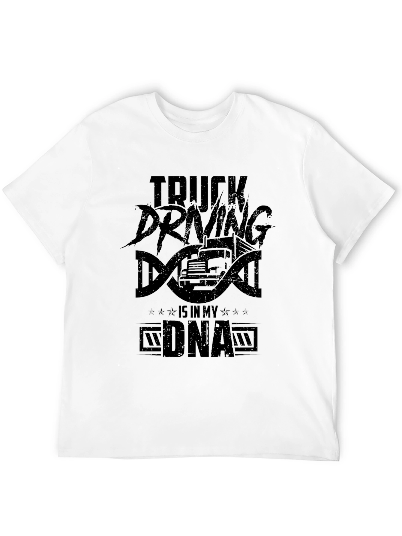 Truck Driving DNA Graphic Tee - Black