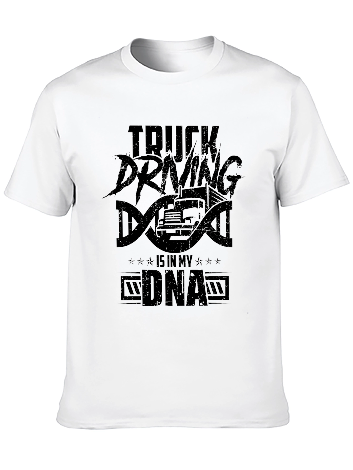 Truck Driving DNA Graphic Tee - Black
