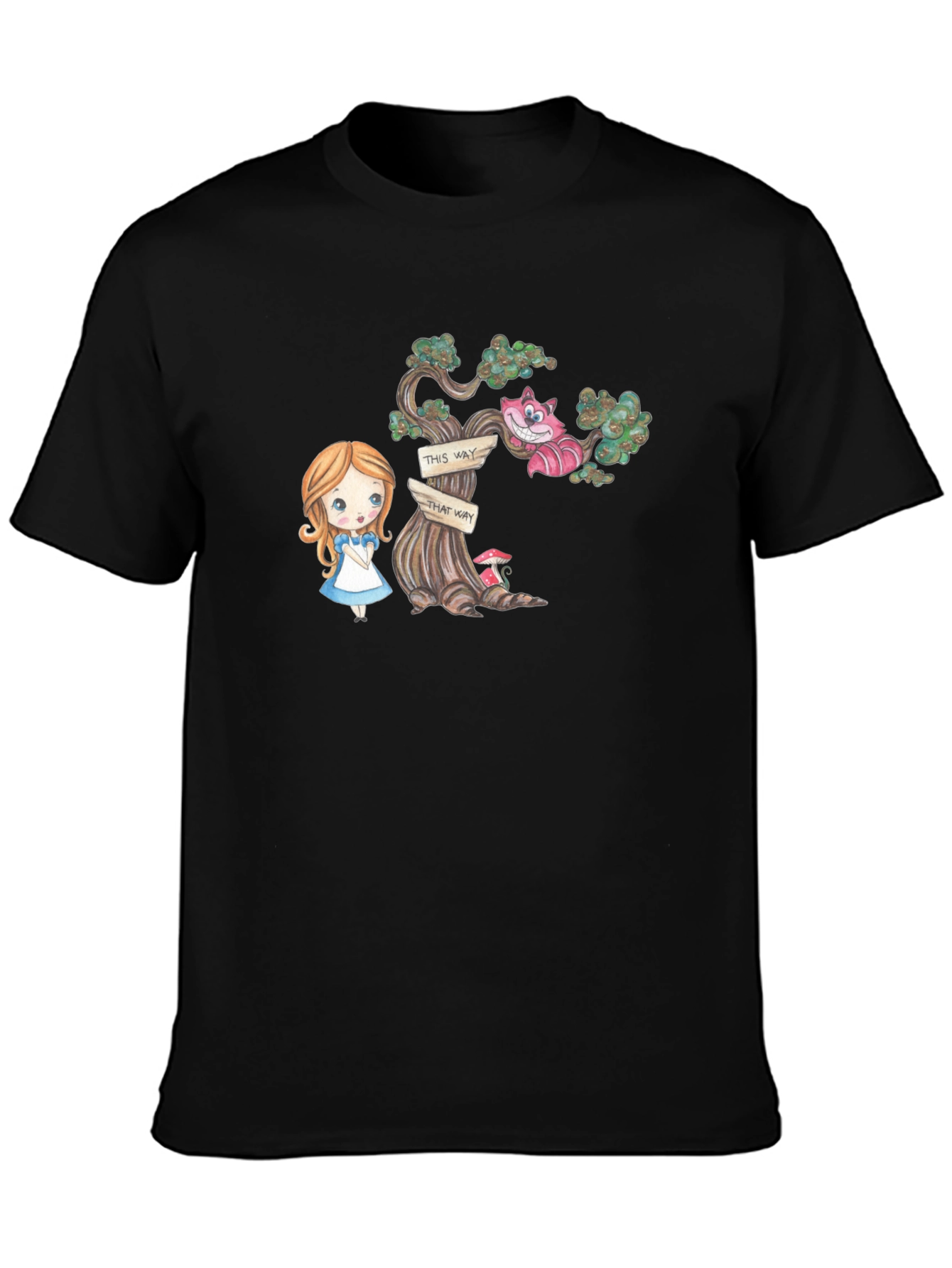 Alice in Wonderland Graphic Tee - Black