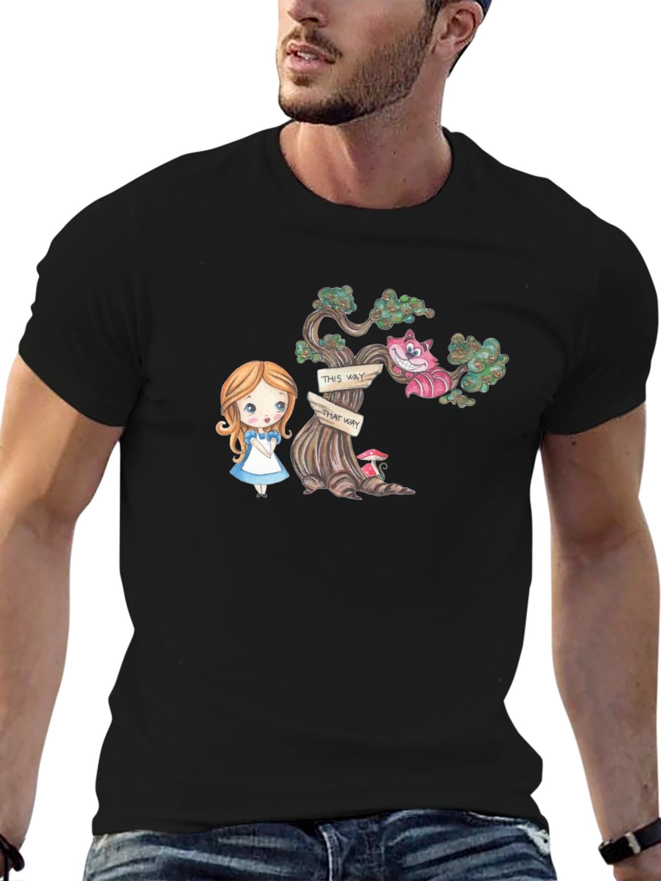 Alice in Wonderland Graphic Tee - Black