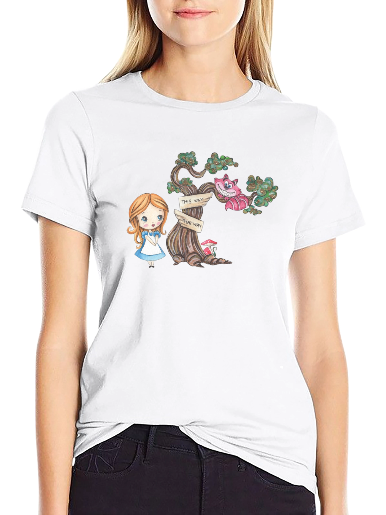 Alice in Wonderland Graphic Tee - Black