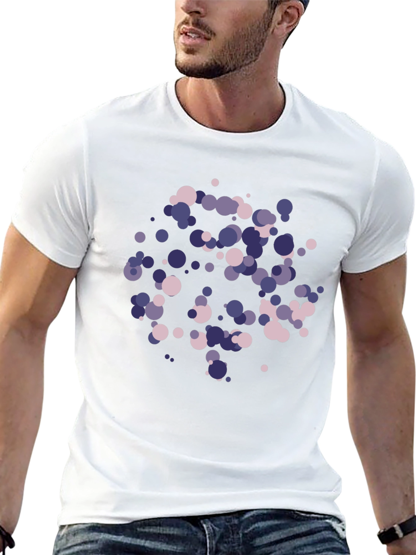 Abstract Dot Pattern Black T-Shirt