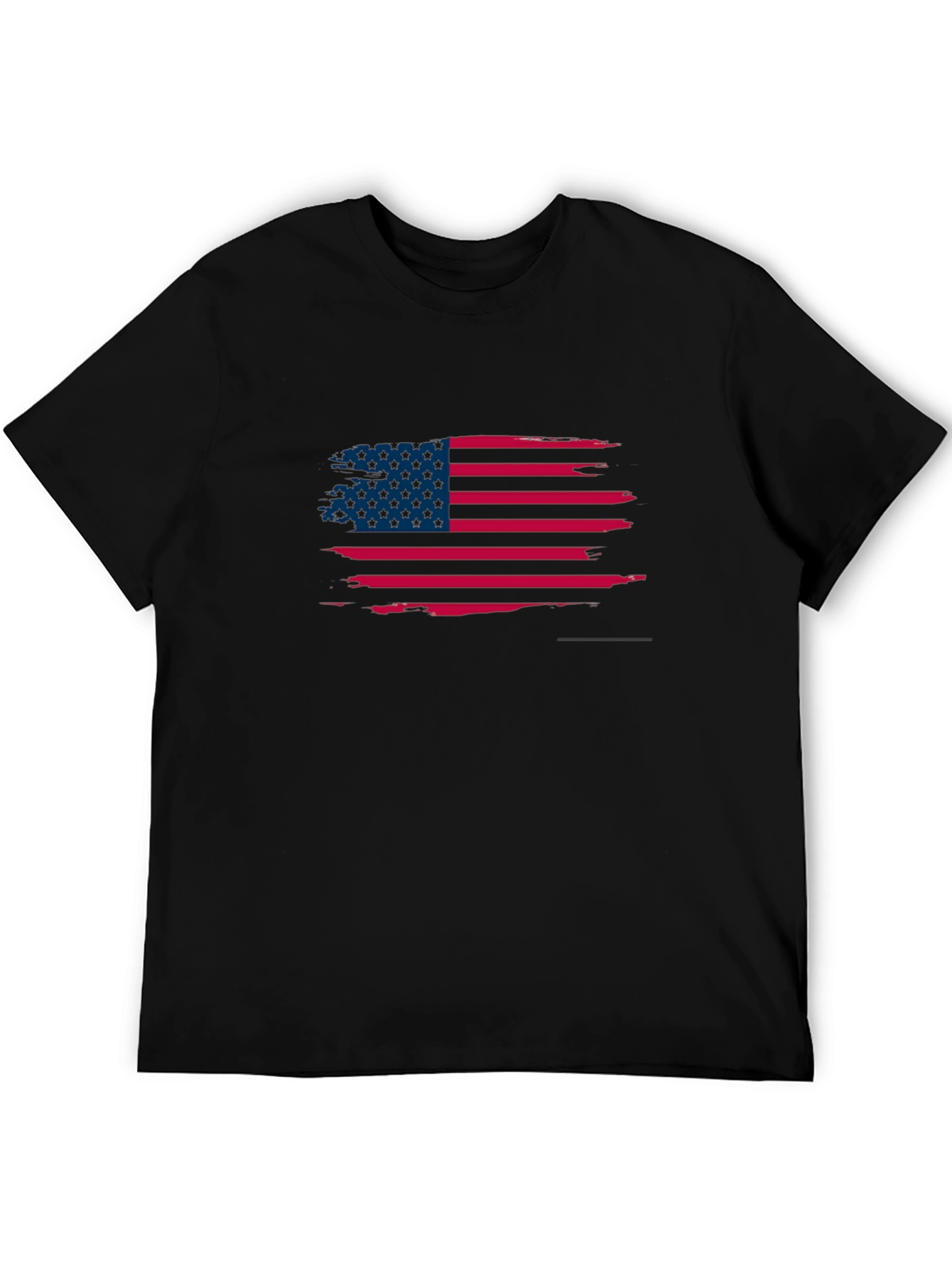 American Flag Distressed Black T-Shirt