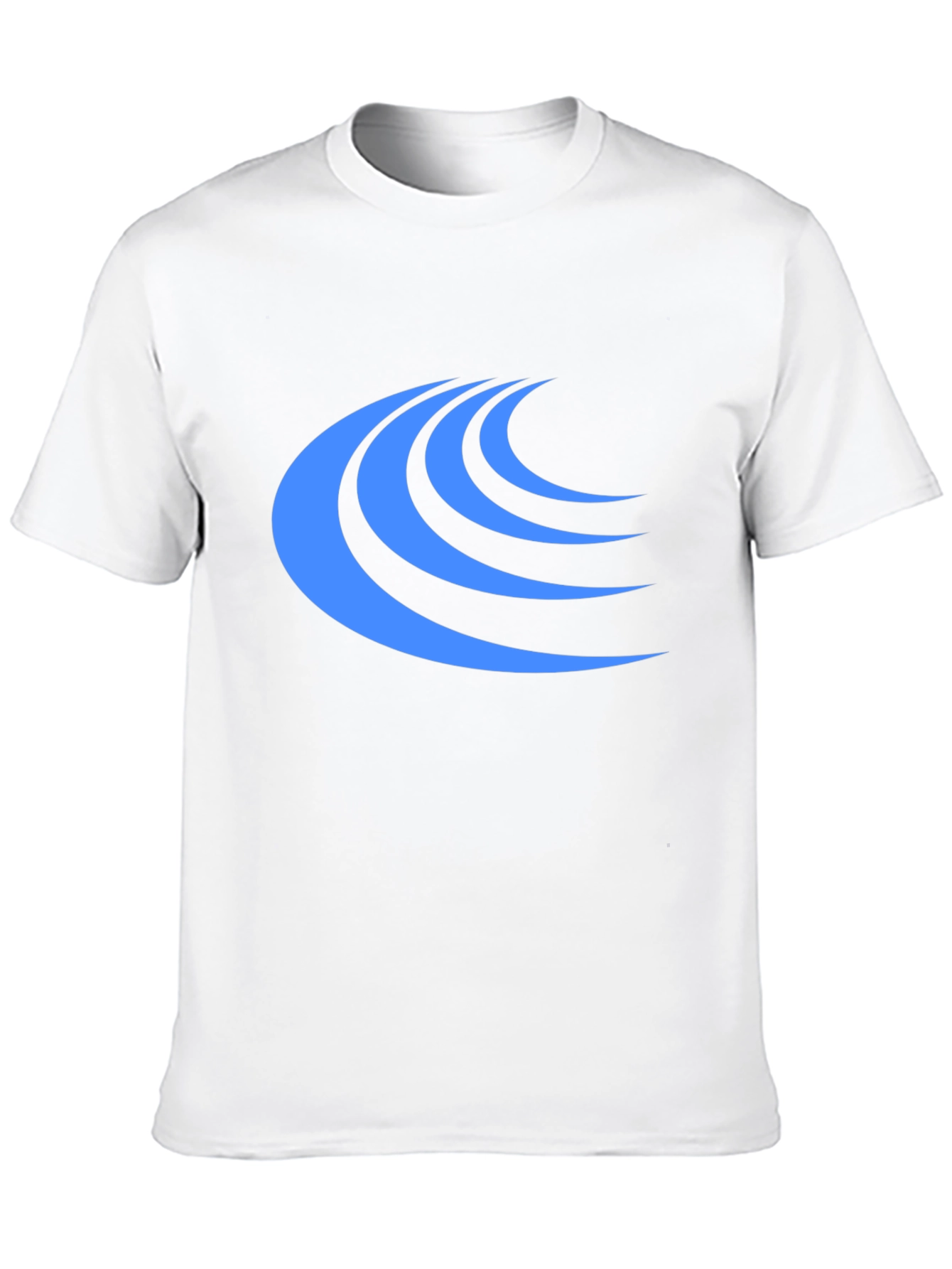 Stylish Black Tee with Blue Wave Design