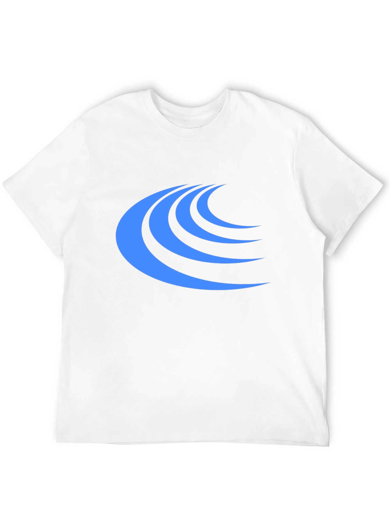 Stylish Black Tee with Blue Wave Design