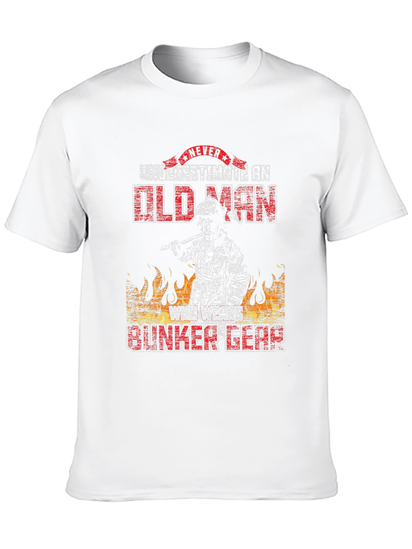 Never Underestimate Old Man Firefighter T-Shirt