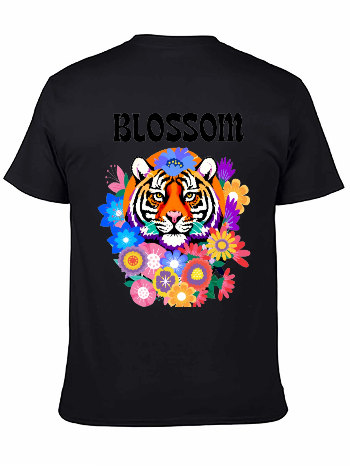 Tiger Blossom Graphic Tee - Floral Tiger Design