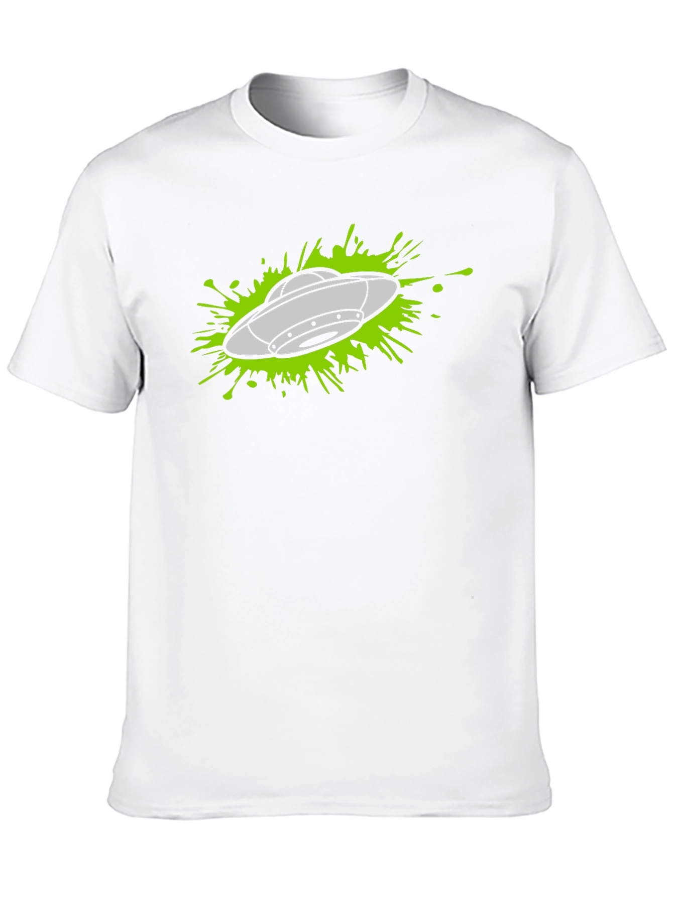 UFO Splatter Graphic Tee - Black Cotton T-Shirt