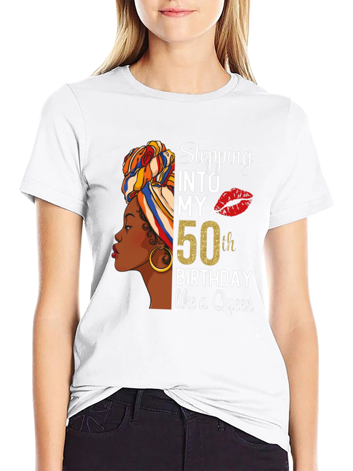 Stepping Into My 50th Birthday Queen T-Shirt