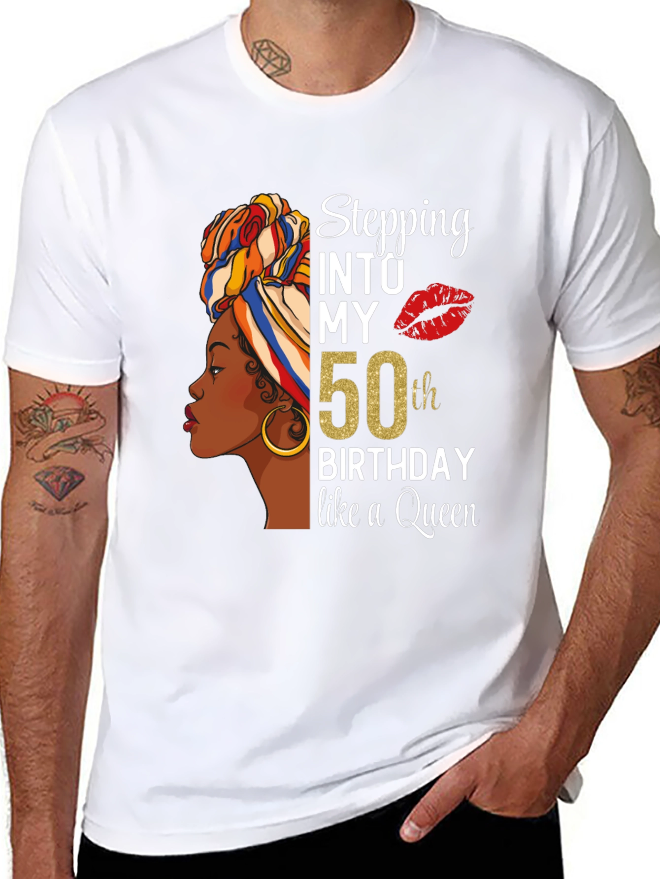 Stepping Into My 50th Birthday Queen T-Shirt