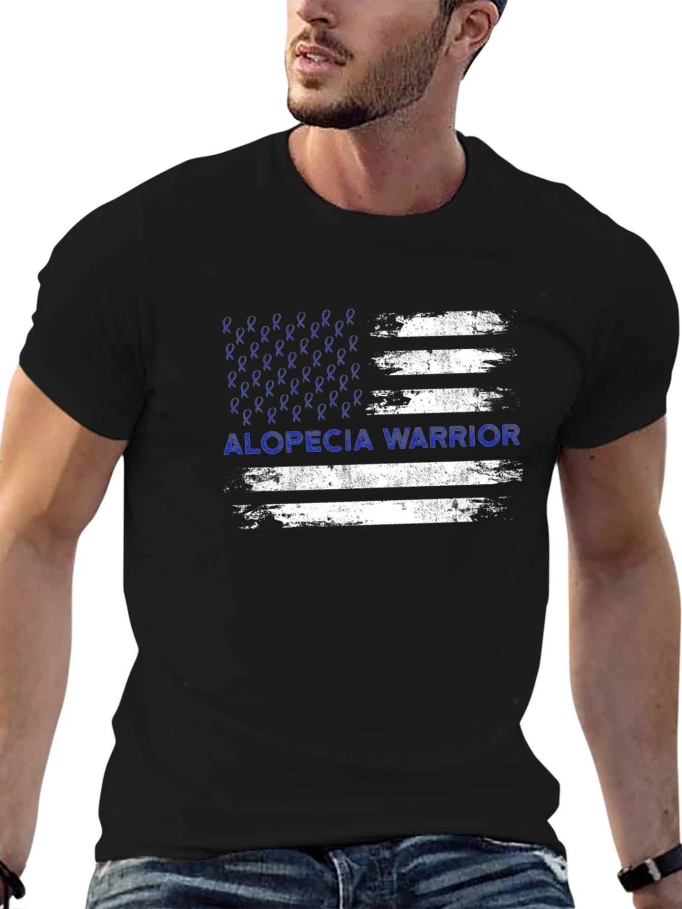 Alopecia Warrior T-Shirt - Awareness Ribbon Flag