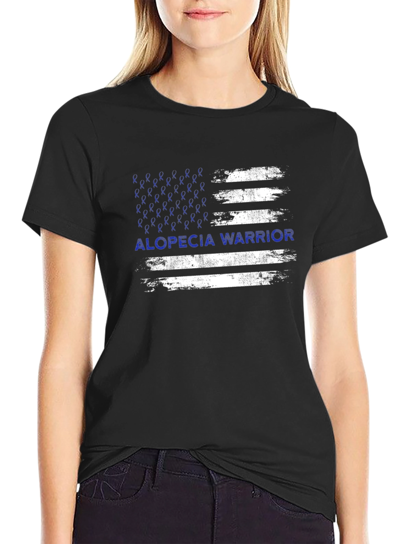 Alopecia Warrior T-Shirt - Awareness Ribbon Flag