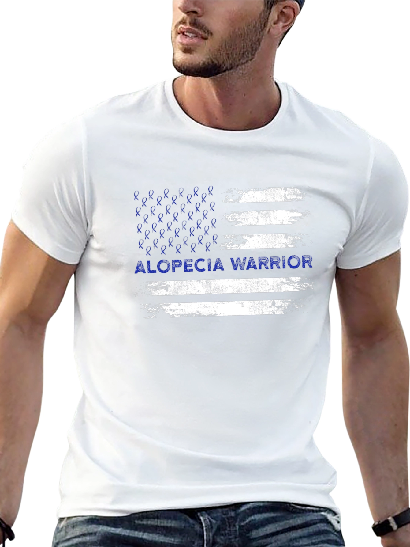 Alopecia Warrior T-Shirt - Awareness Ribbon Flag