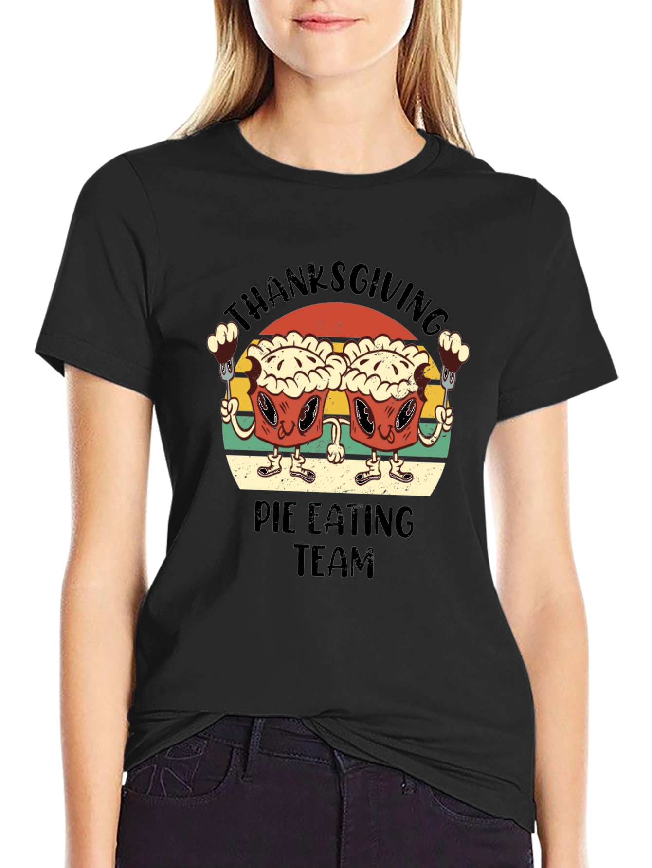 Thanksgiving Pie Eating Team T-Shirt - Funny Holiday Tee