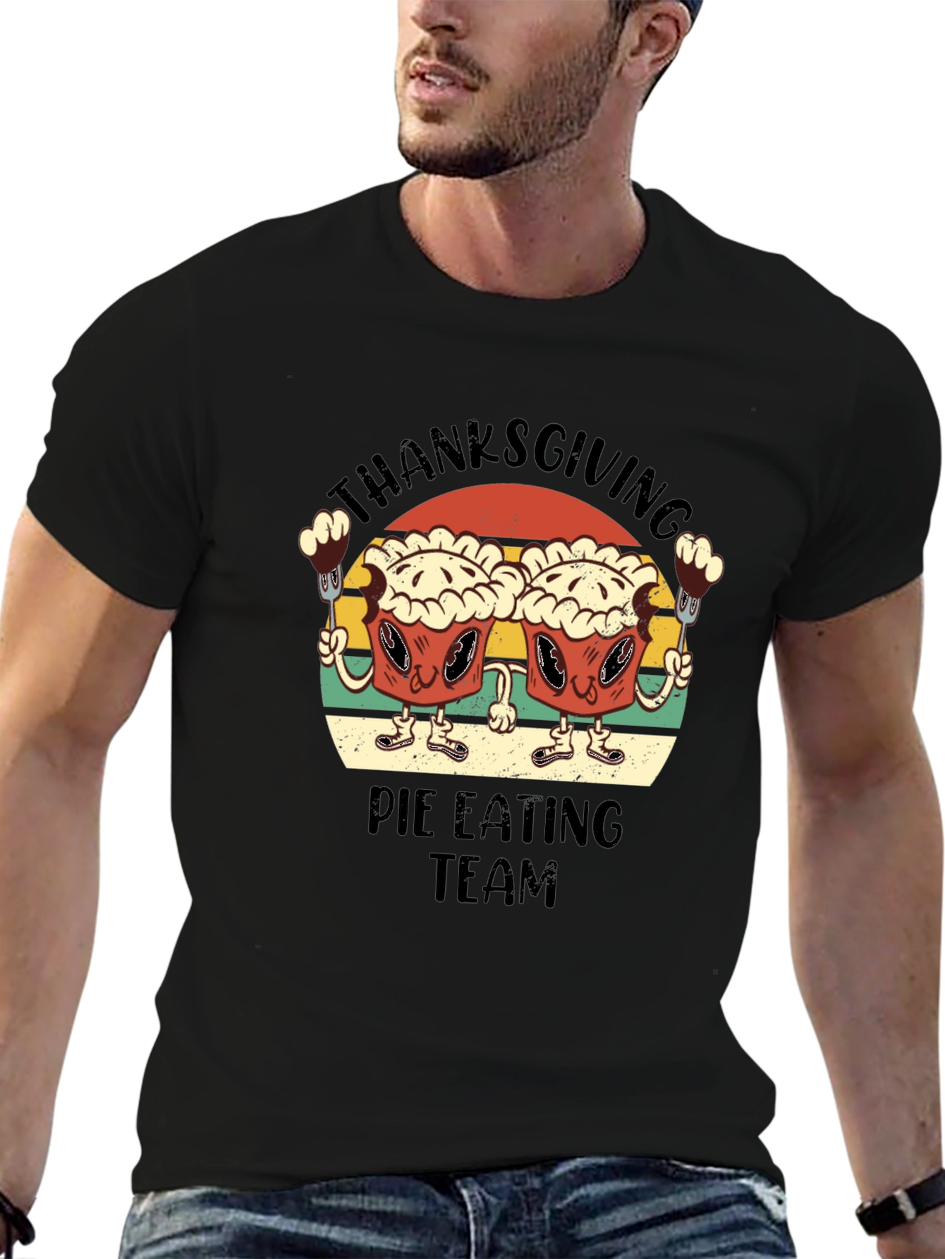 Thanksgiving Pie Eating Team T-Shirt - Funny Holiday Tee