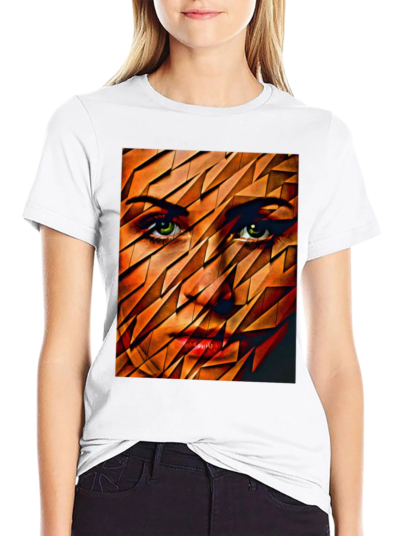Abstract Womans Face Graphic Tee