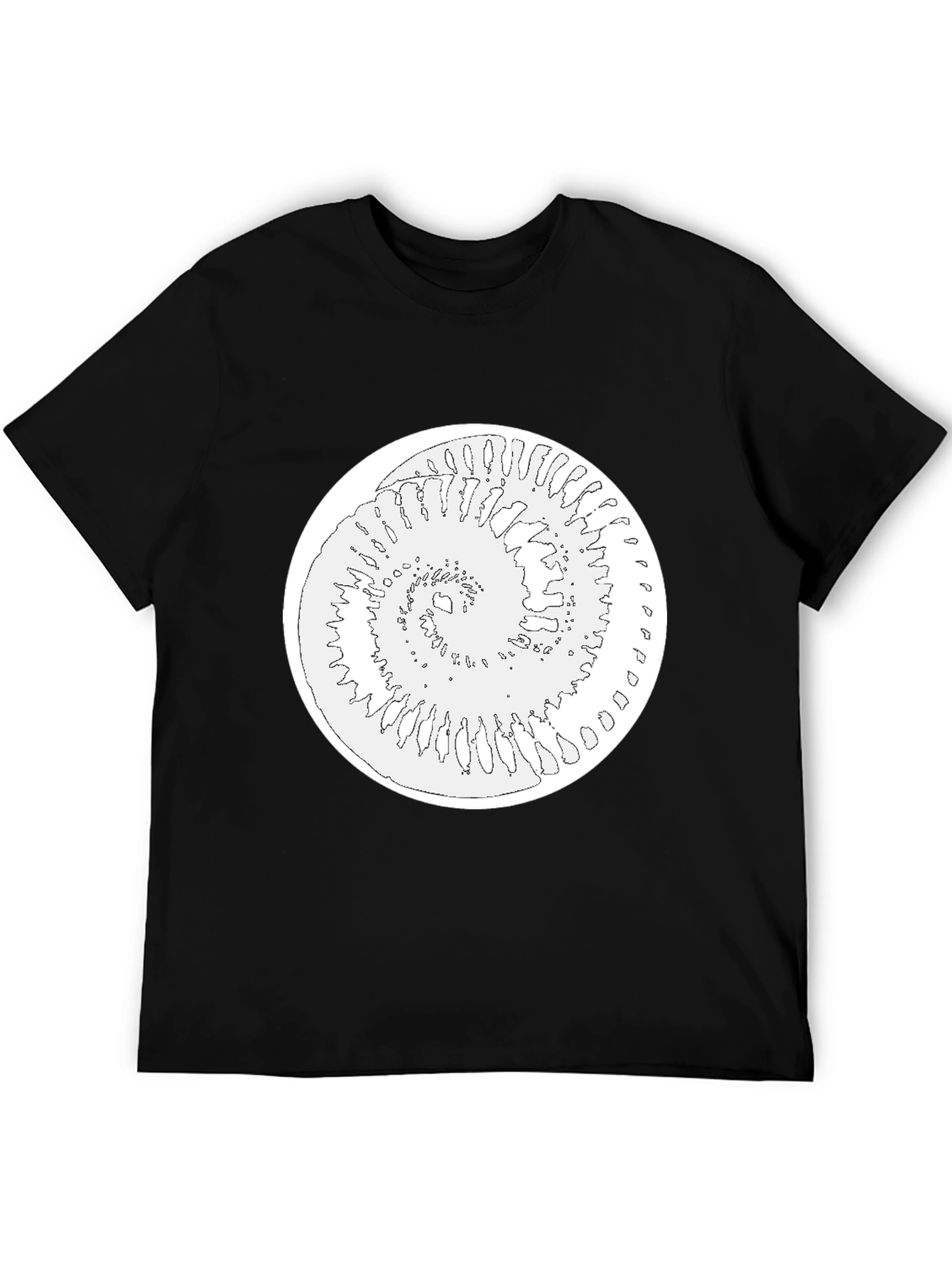 Spiral Graphic Tee - Black Cotton Blend Shirt