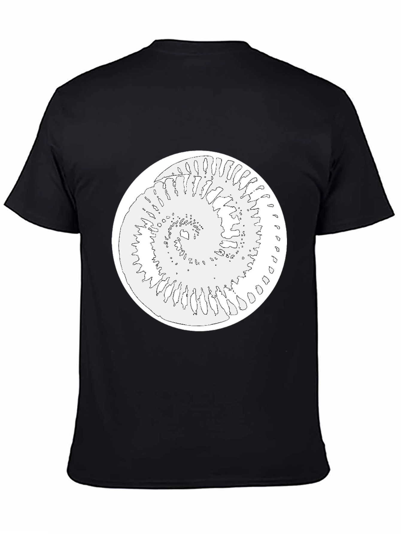 Spiral Graphic Tee - Black Cotton Blend Shirt