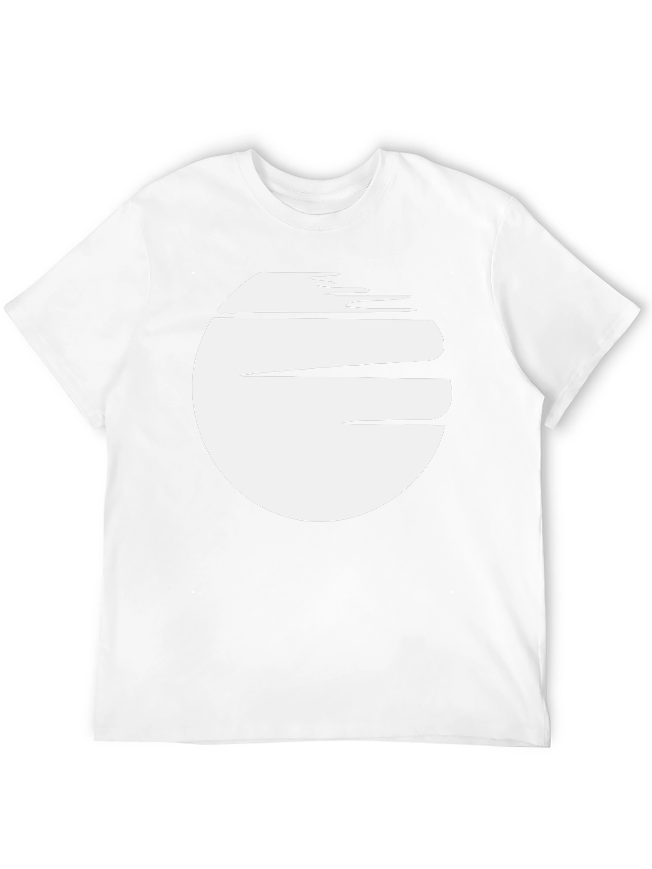 Abstract White Circle Graphic Black T-Shirt