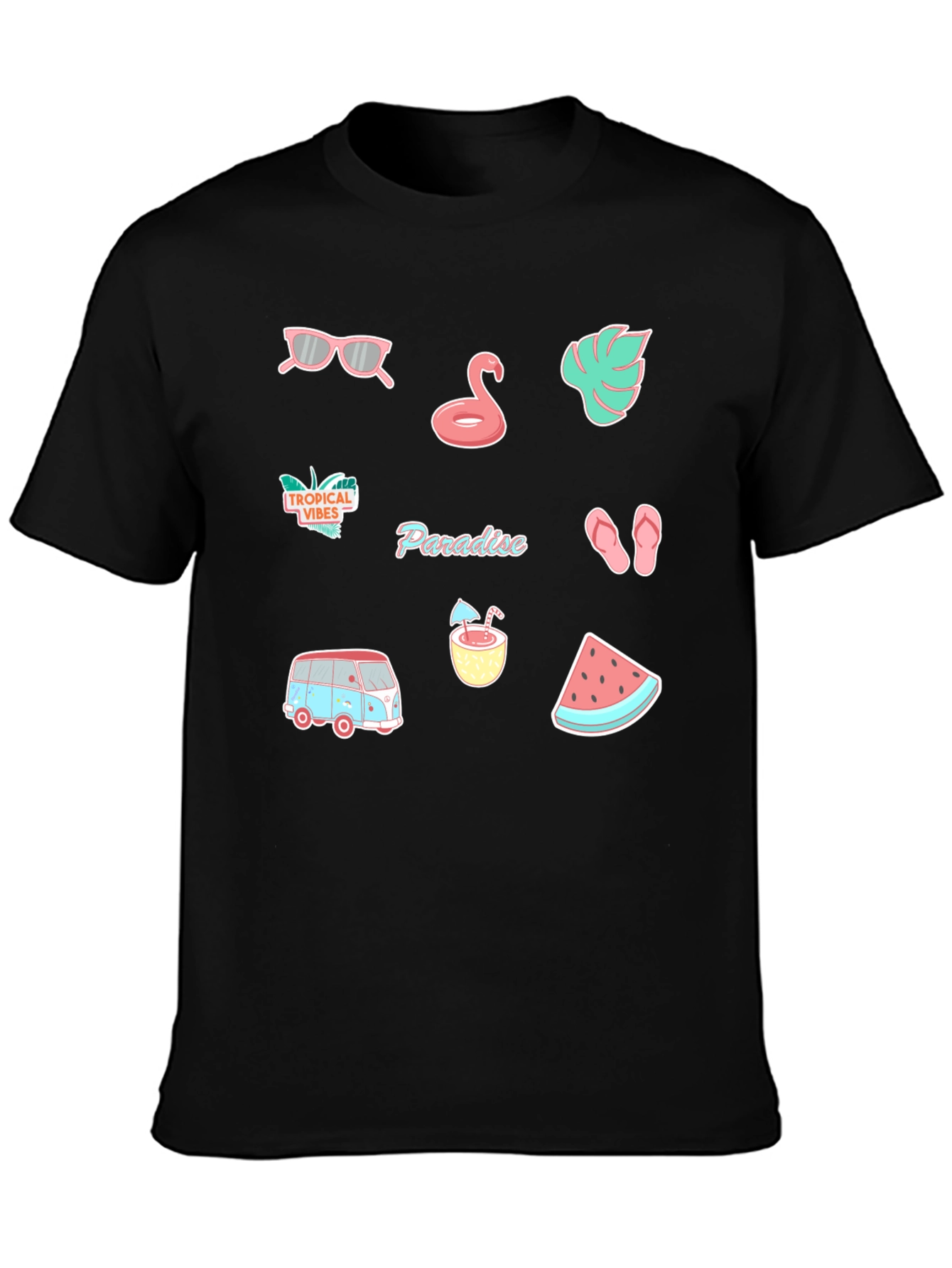 Tropical Paradise Graphic Tee - Vacation Vibes!