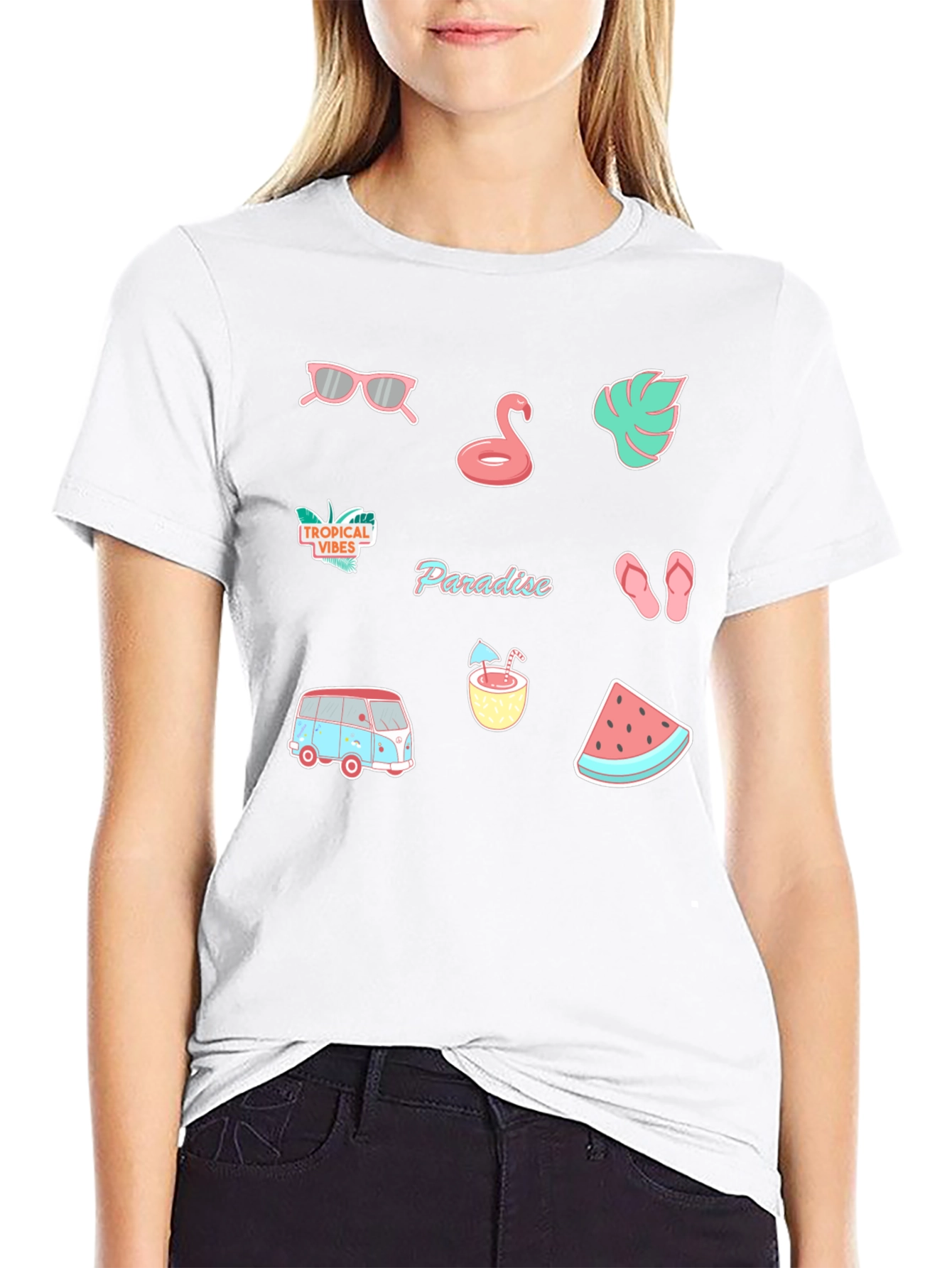 Tropical Paradise Graphic Tee - Vacation Vibes!
