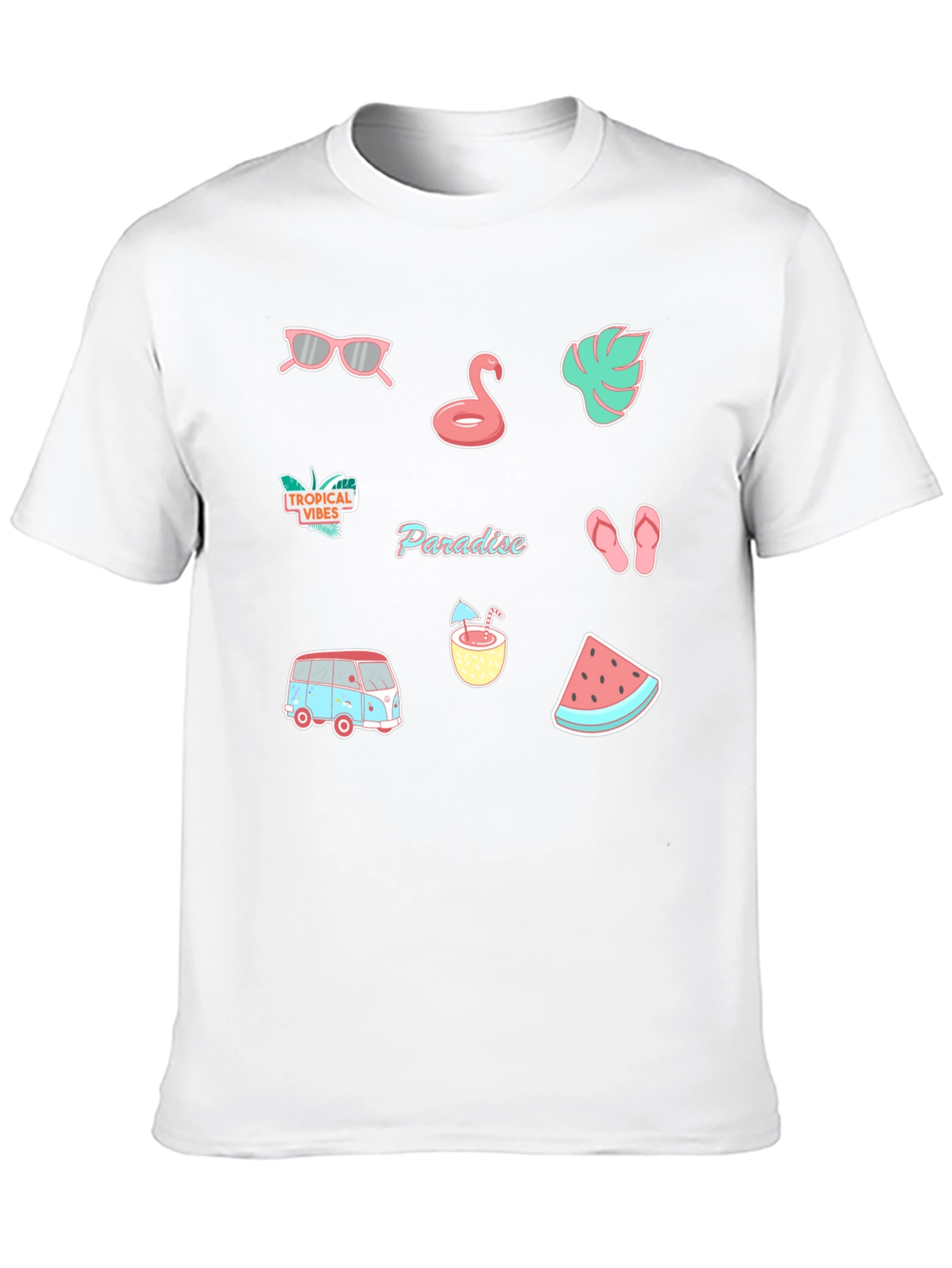 Tropical Paradise Graphic Tee - Vacation Vibes!