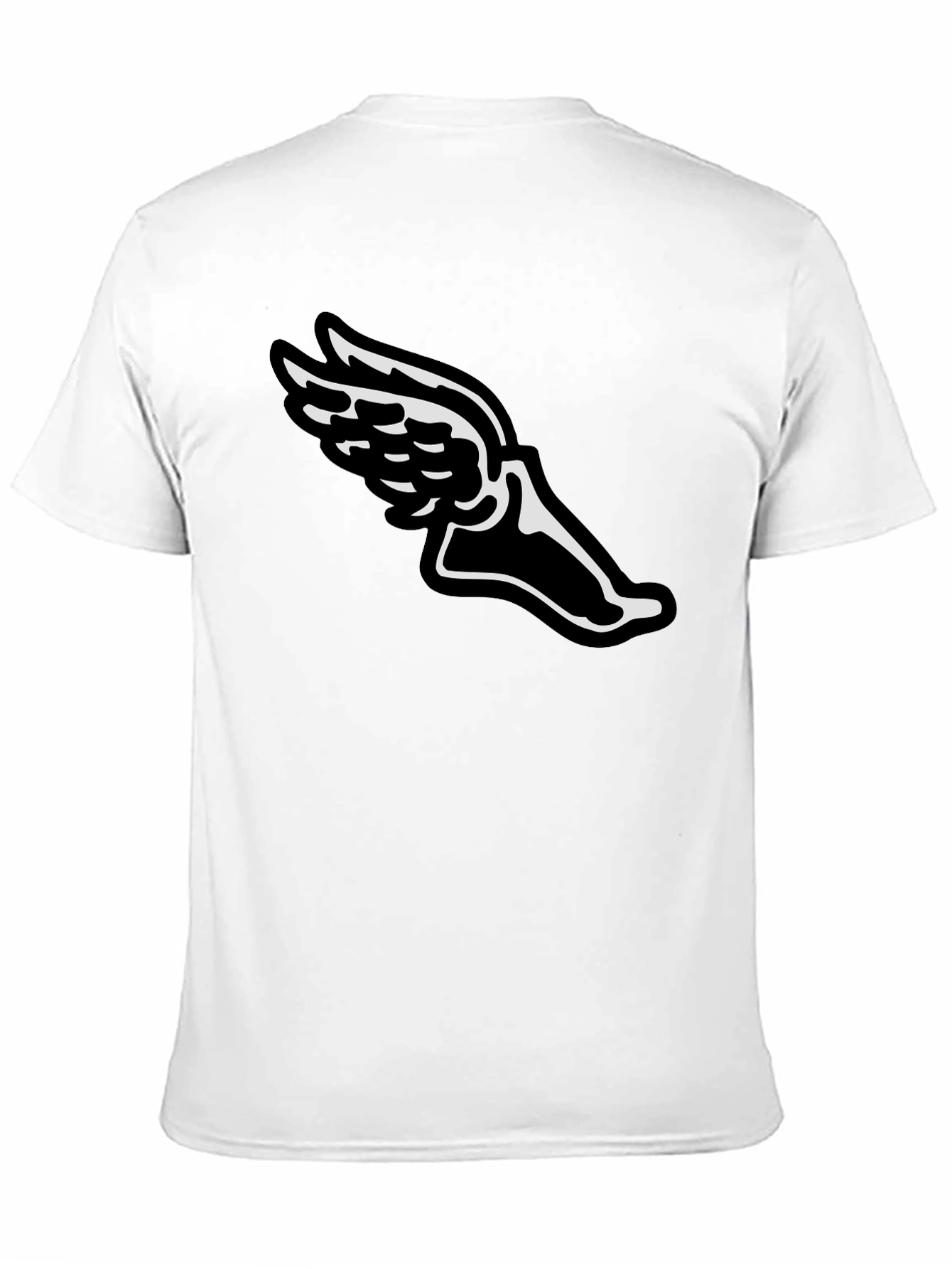 Winged Foot Graphic Tee - Black Cotton T-Shirt