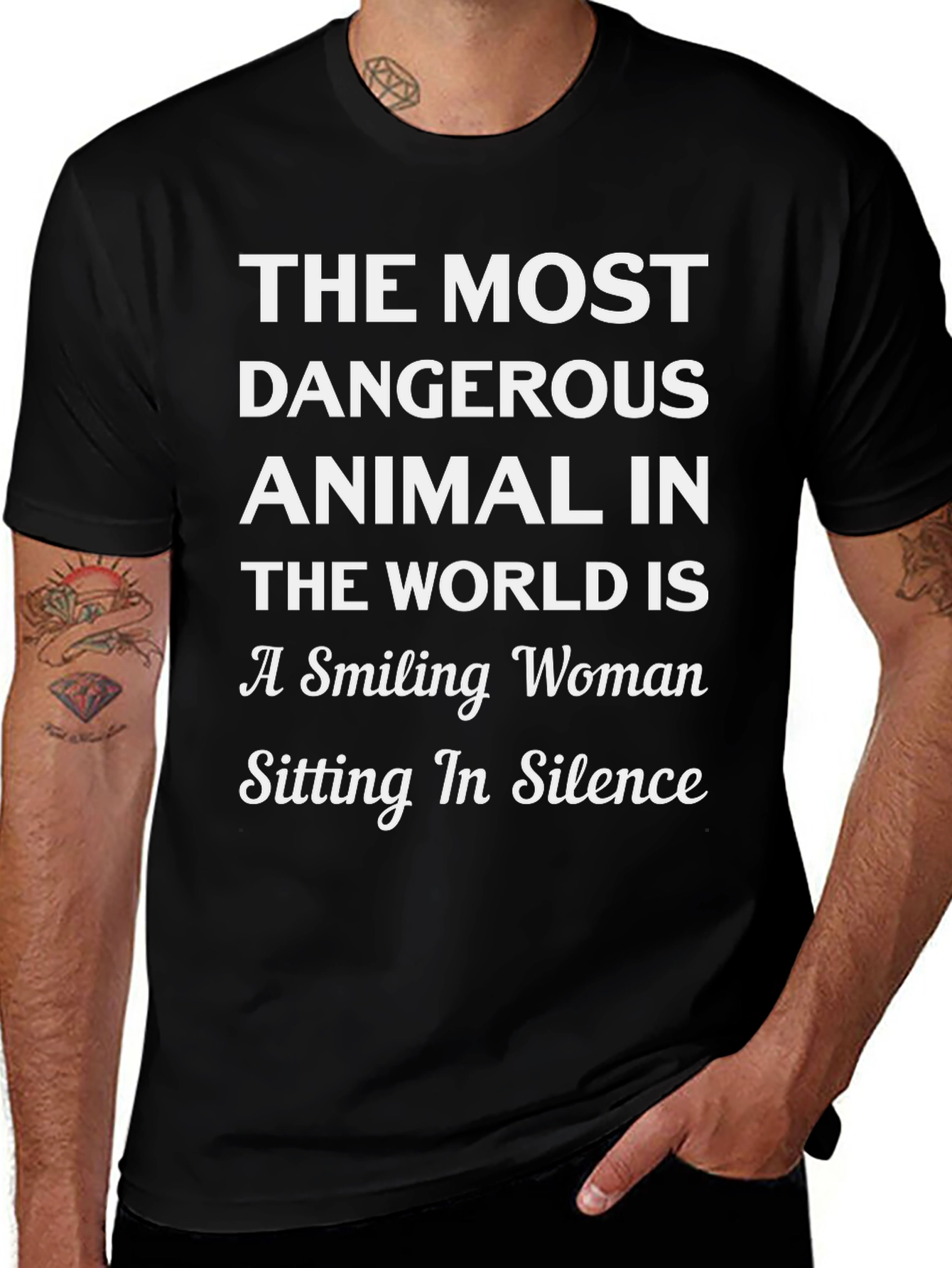 The Most Dangerous Animal T-Shirt - Smiling Woman