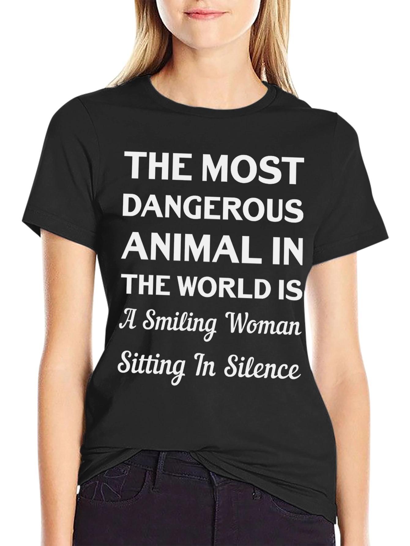 The Most Dangerous Animal T-Shirt - Smiling Woman