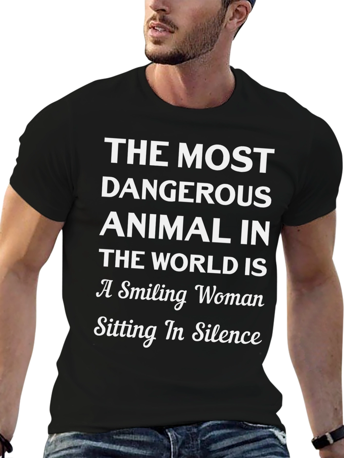 The Most Dangerous Animal T-Shirt - Smiling Woman