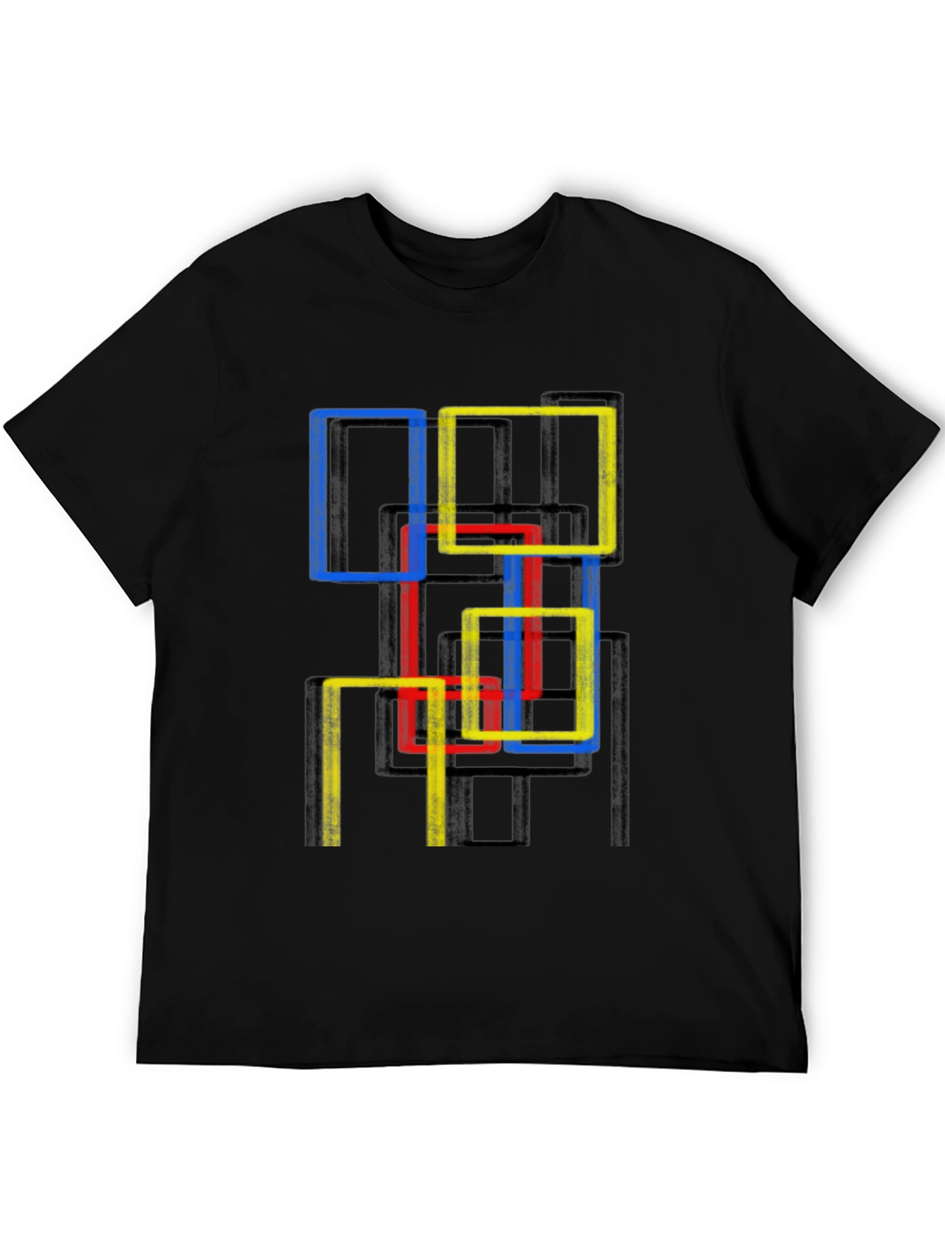 Abstract Geometric Squares Graphic Tee - Modern Art Shirt