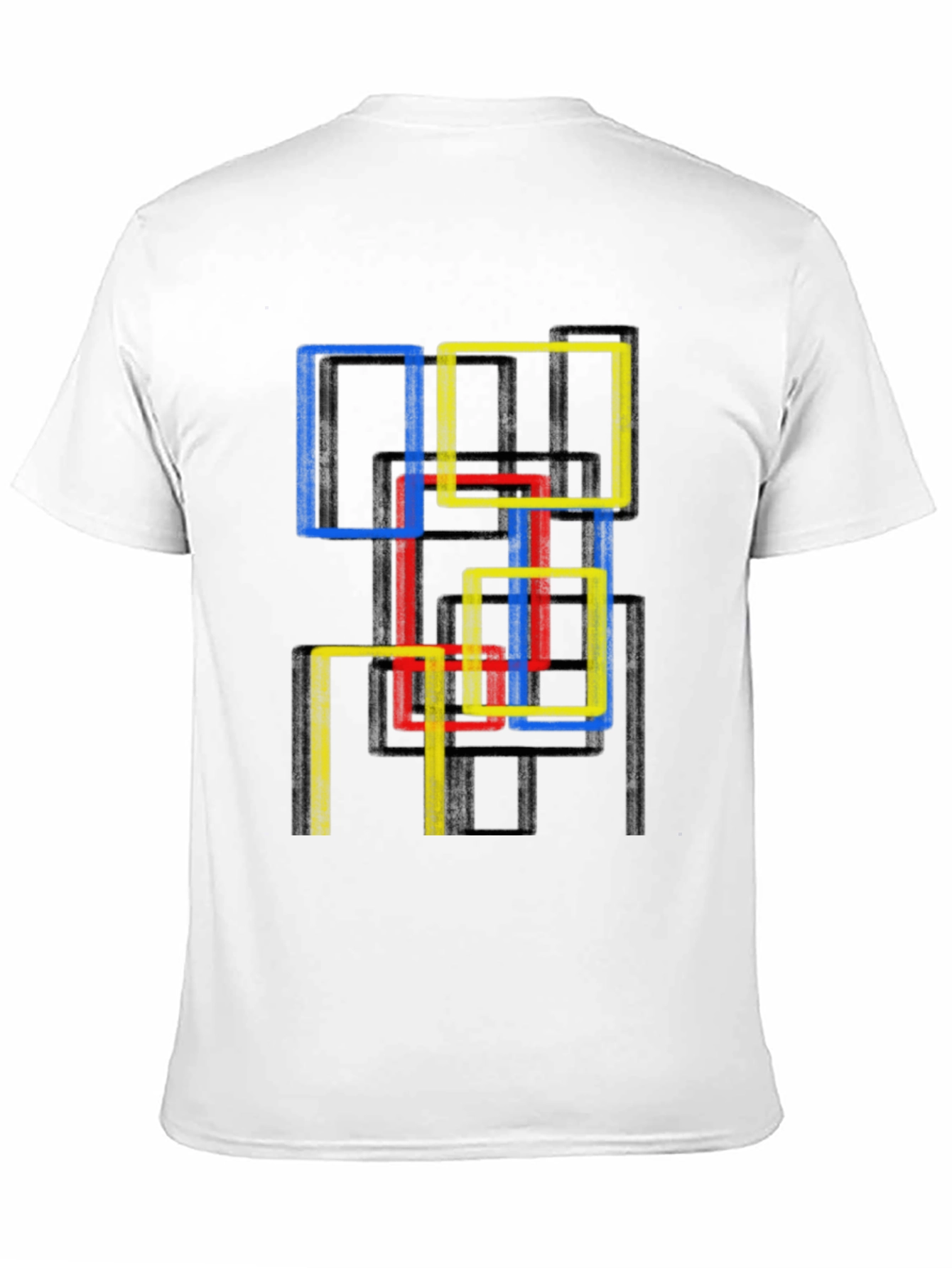 Abstract Geometric Squares Graphic Tee - Modern Art Shirt